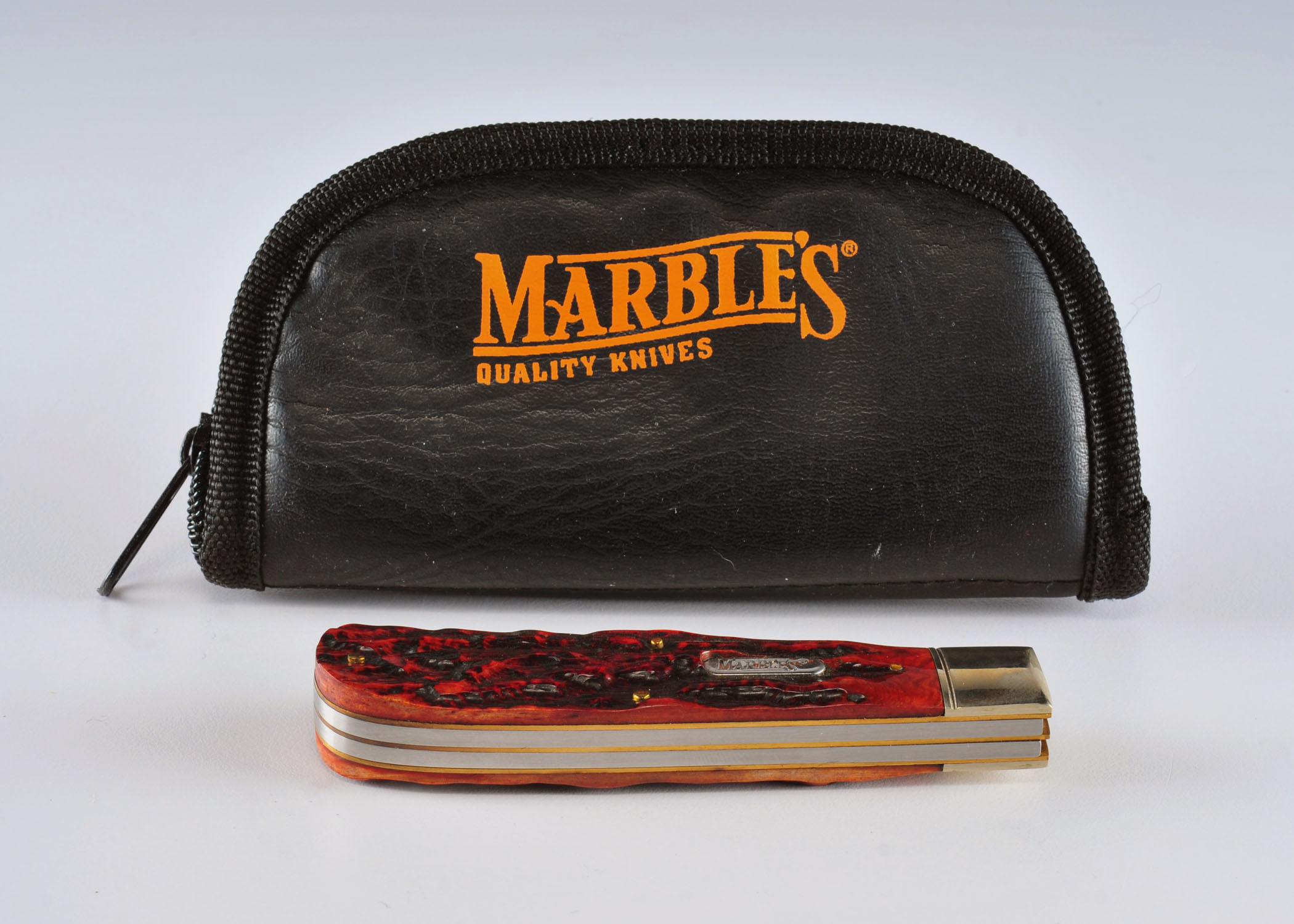 Marbles Quality Knives two blade stag handle knife with case EBTH