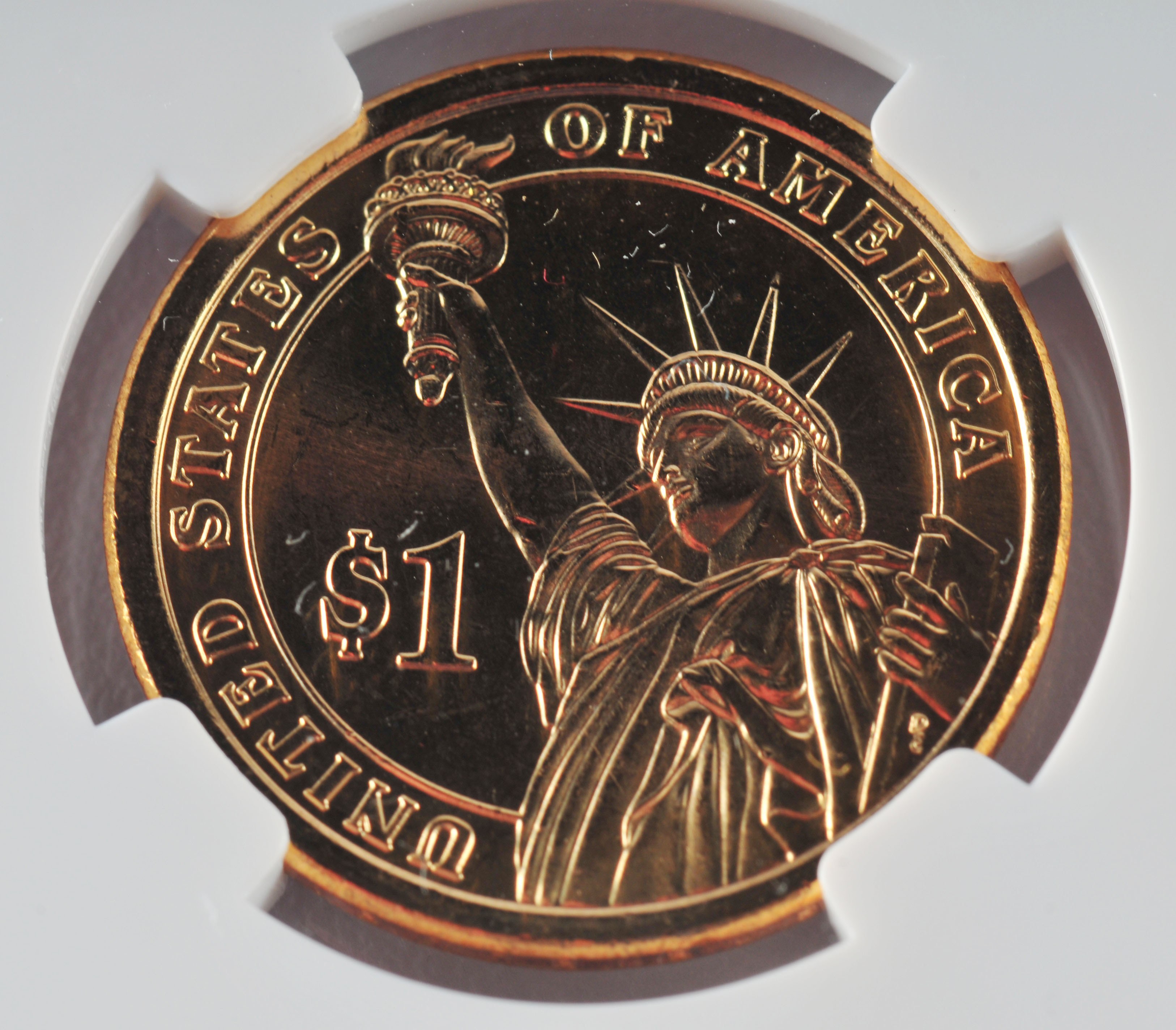 Encapsulated Brilliant uncirculated Double Edge Lettering Overlapped ...
