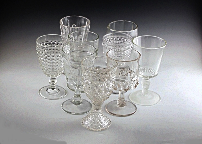 Vintage EAPG pressed glass goblets EBTH