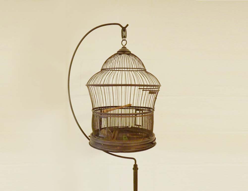 Vintage Brass Bird Cage with Stand EBTH