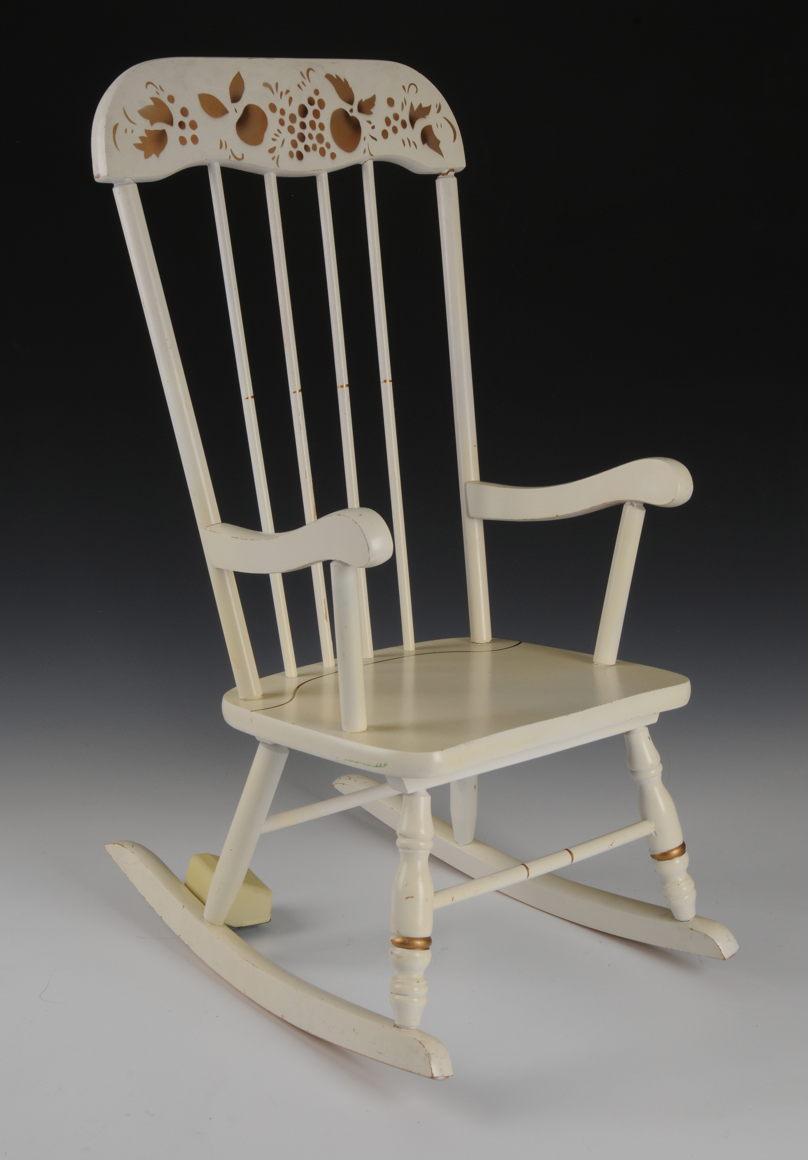 Childs White Wooden Rocker EBTH