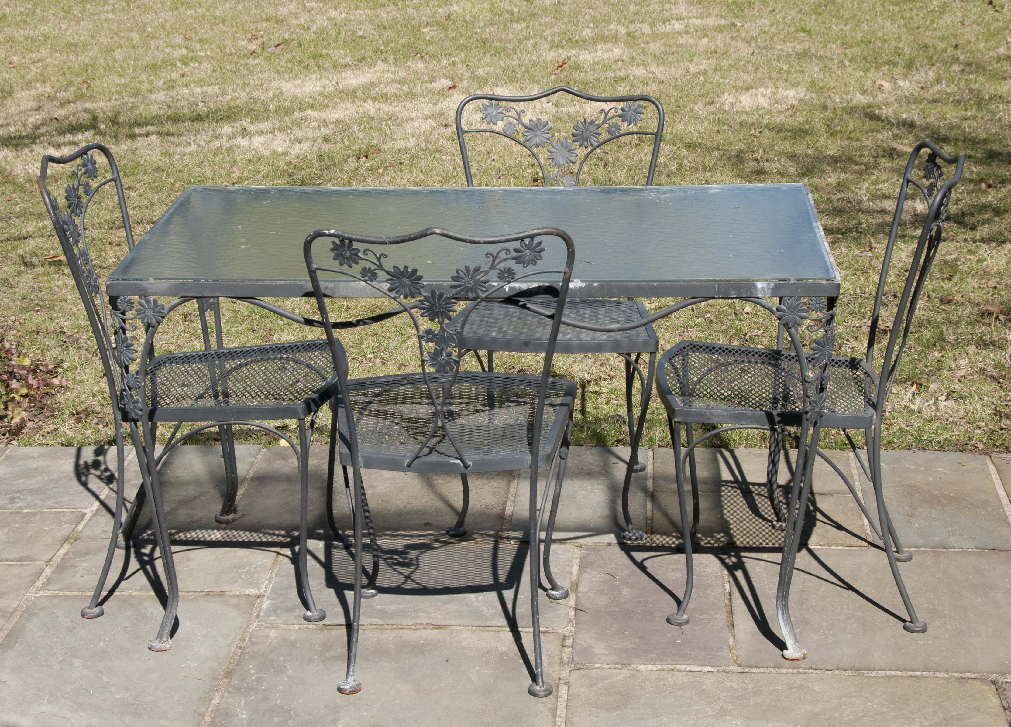 FivePiece Wrought Iron Patio Set EBTH