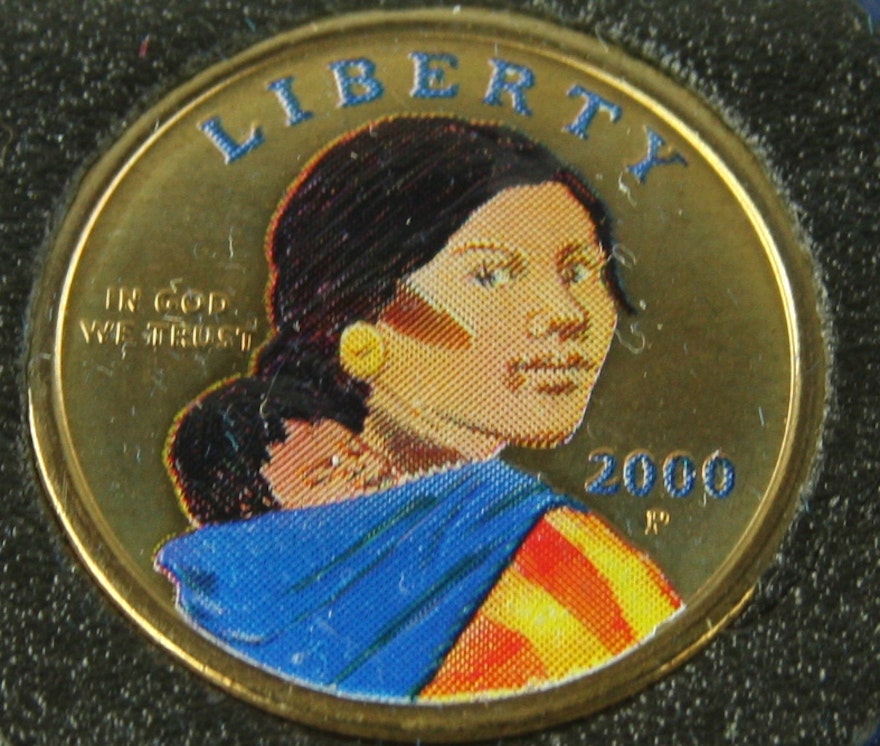 Download 1999 Susan B. Anthony dollar and 2000 D Sacagawea golden dollar | EBTH