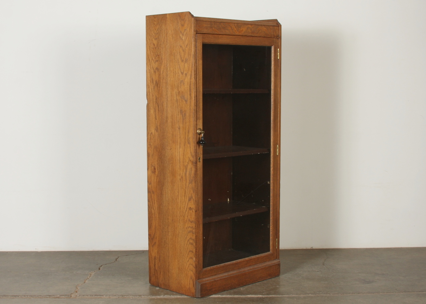 Glass Front Oak Bookcase EBTH