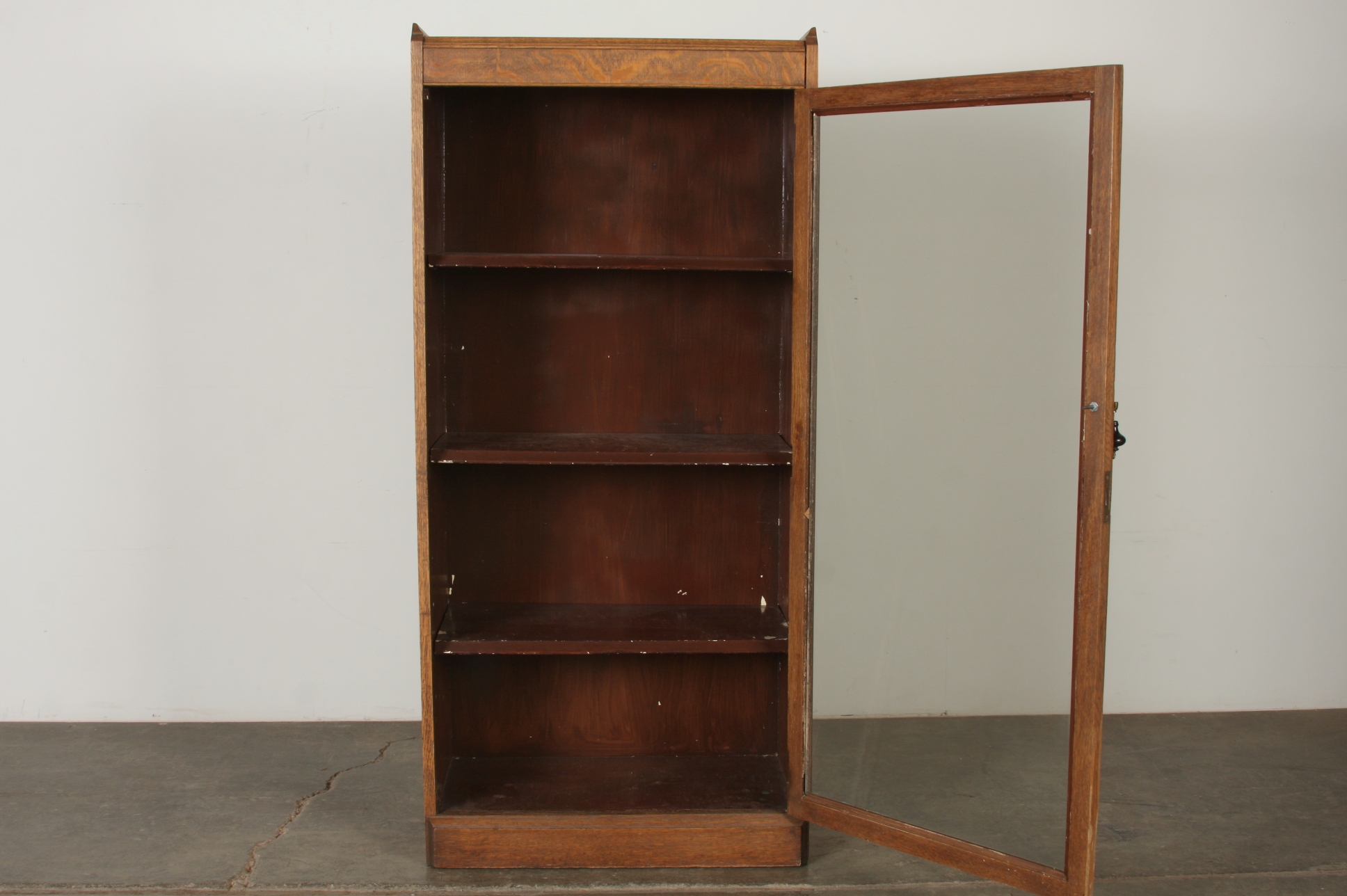 Glass Front Oak Bookcase EBTH