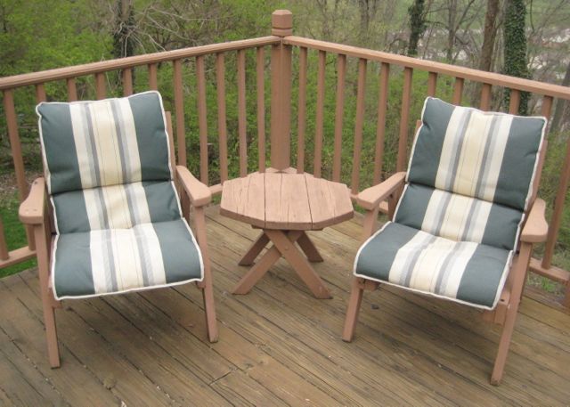 Wooden Deck Chairs and Table EBTH