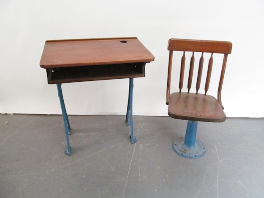 Antique School Desk Chair Ebth