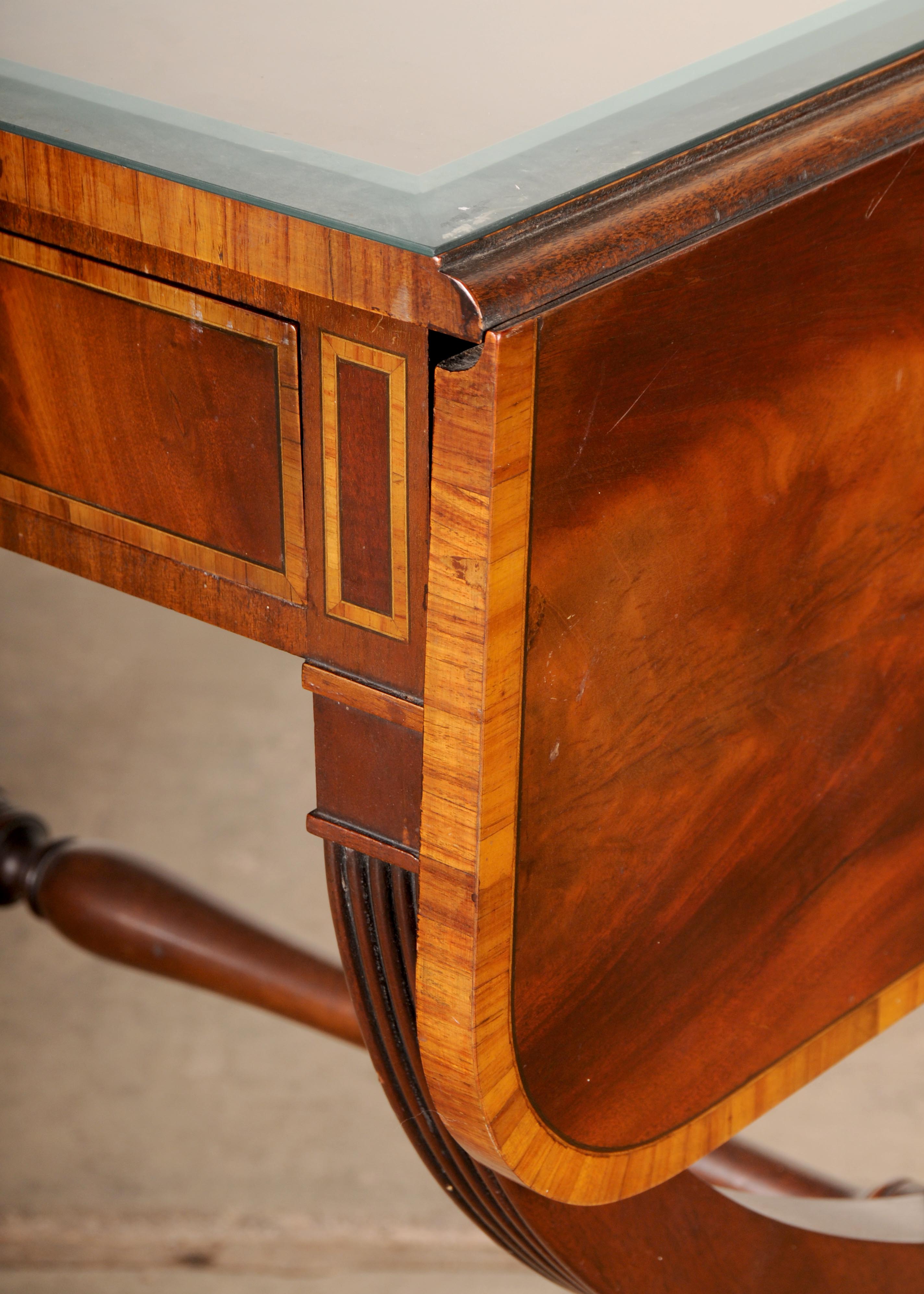 Fine Replica English Duncan Phyfe Drop Leaf Table, by