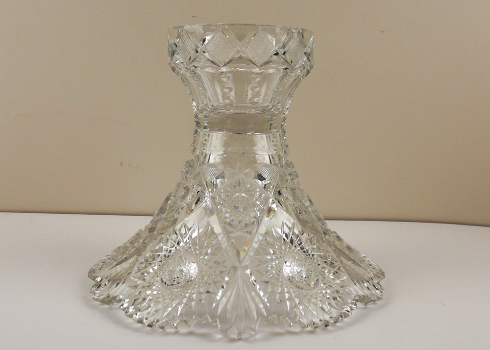 Antique Fine Crystal Cut Glass Punch Bowl on Pedestal EBTH