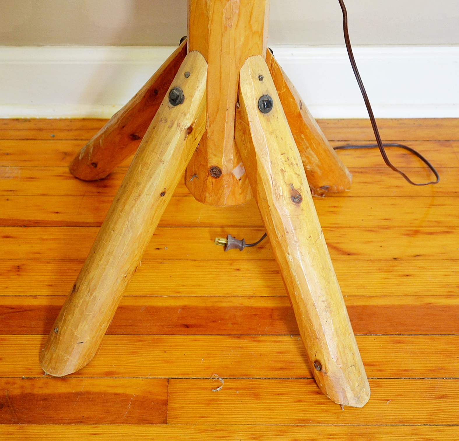 Handcrafted Cabin Furniture pine floor lamp. EBTH