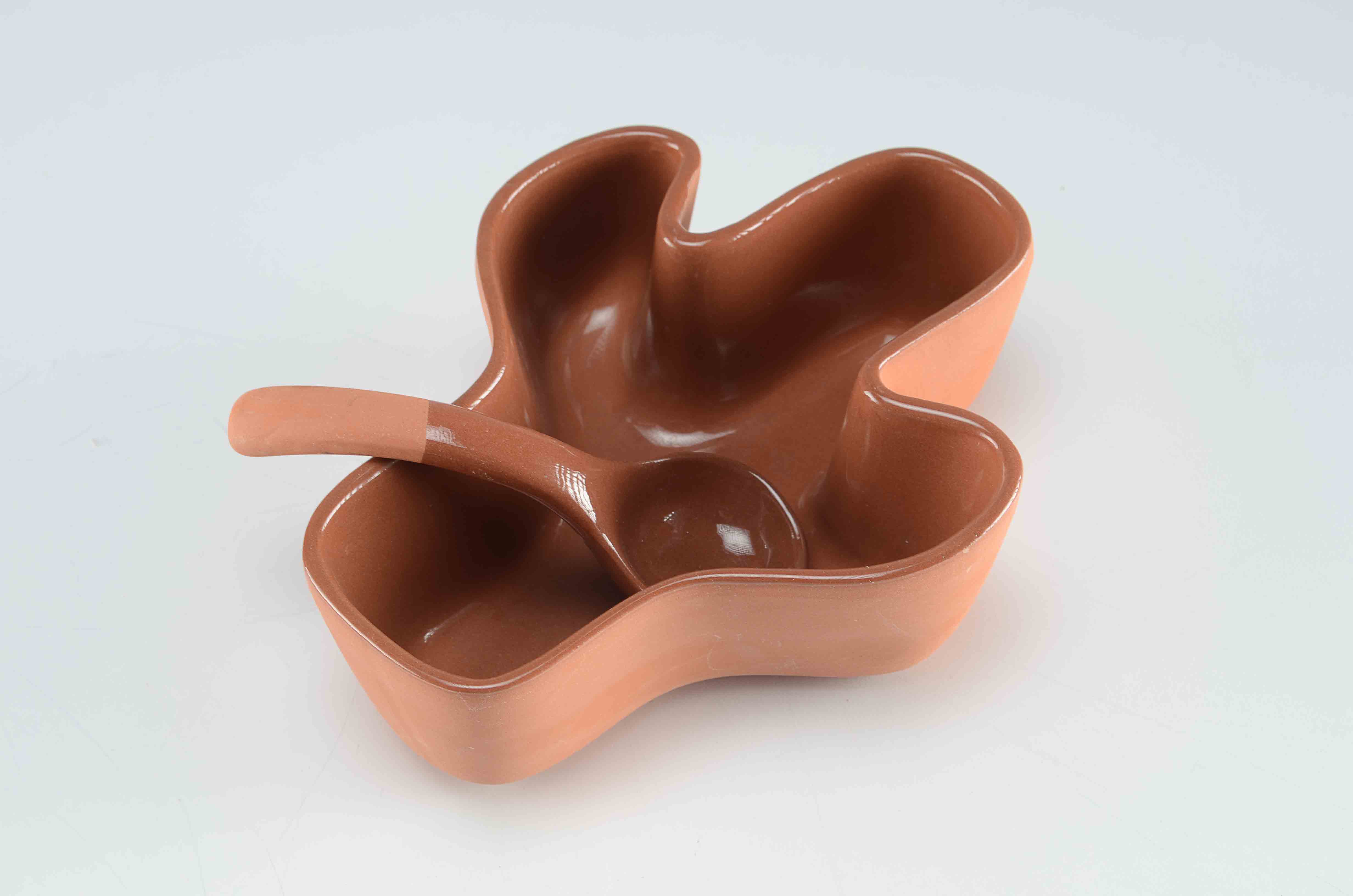 Terra Cotta Salsa Dishes and Chip & Dip Set, Southwestern Motif EBTH