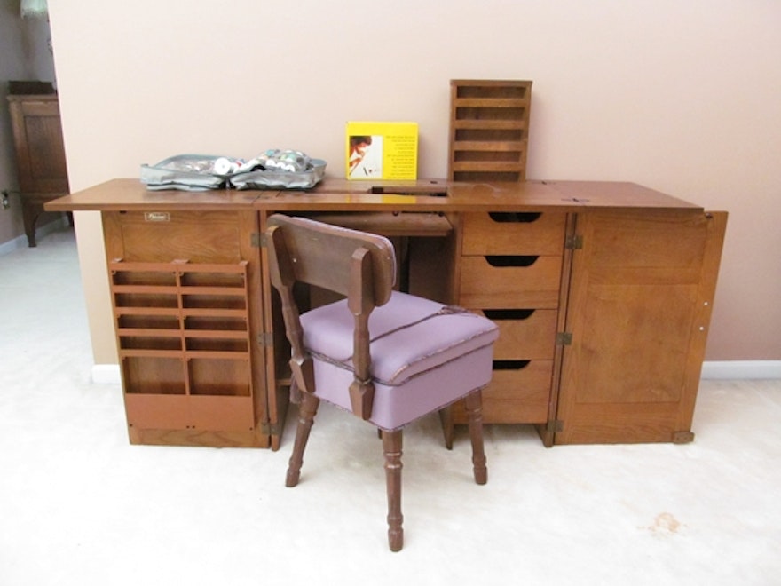 Parsons Sewing Cabinet Chair Ebth