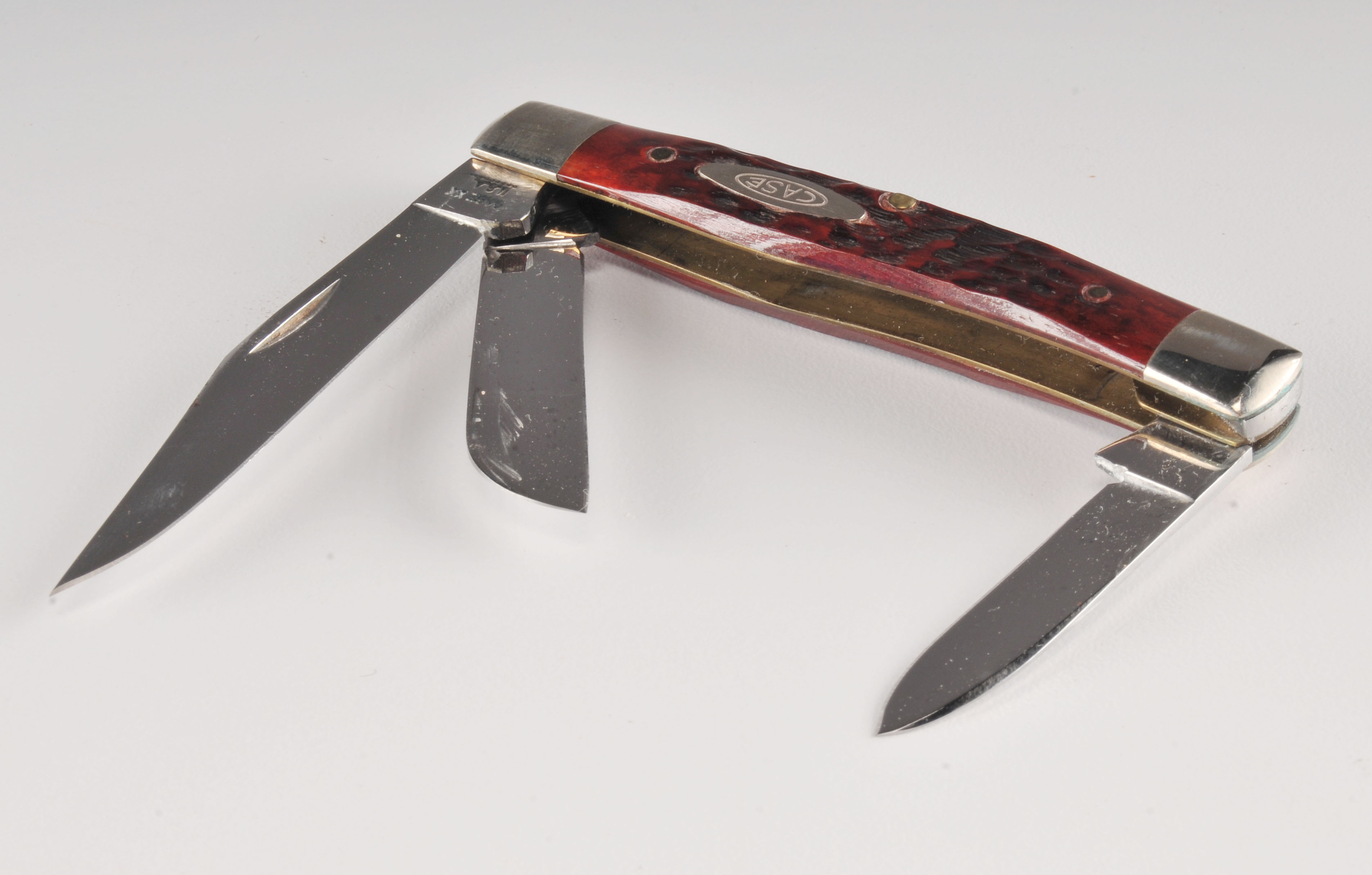 1971 Case XX Model 6332 stockman three blade pocket knife with jigged