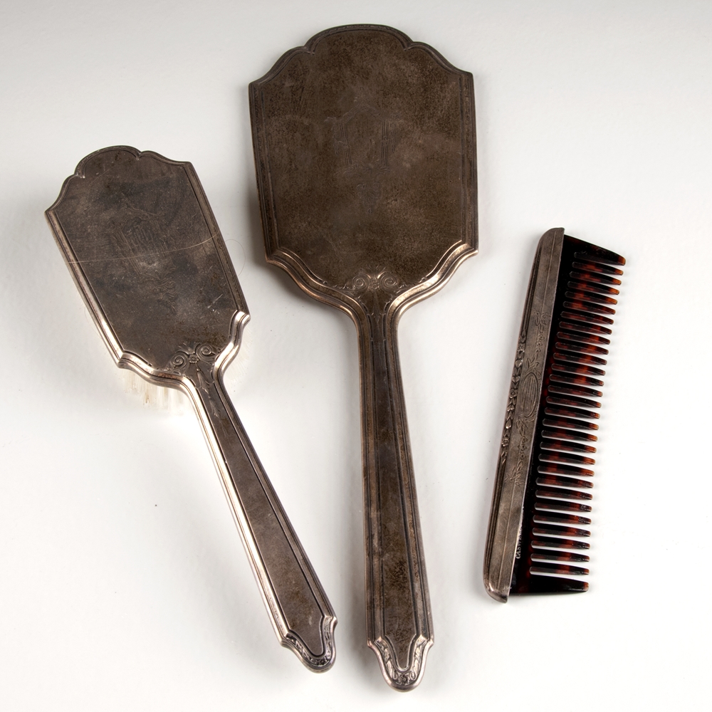 Vintage Sterling Silver Mirror, Brush, Comb Vanity Set | EBTH