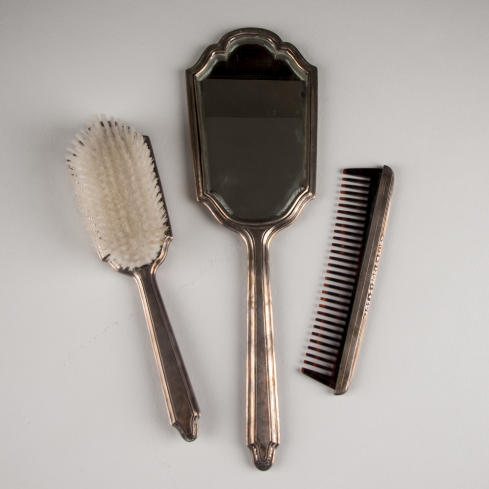 Vintage Sterling Silver Mirror, Brush, Comb Vanity Set EBTH