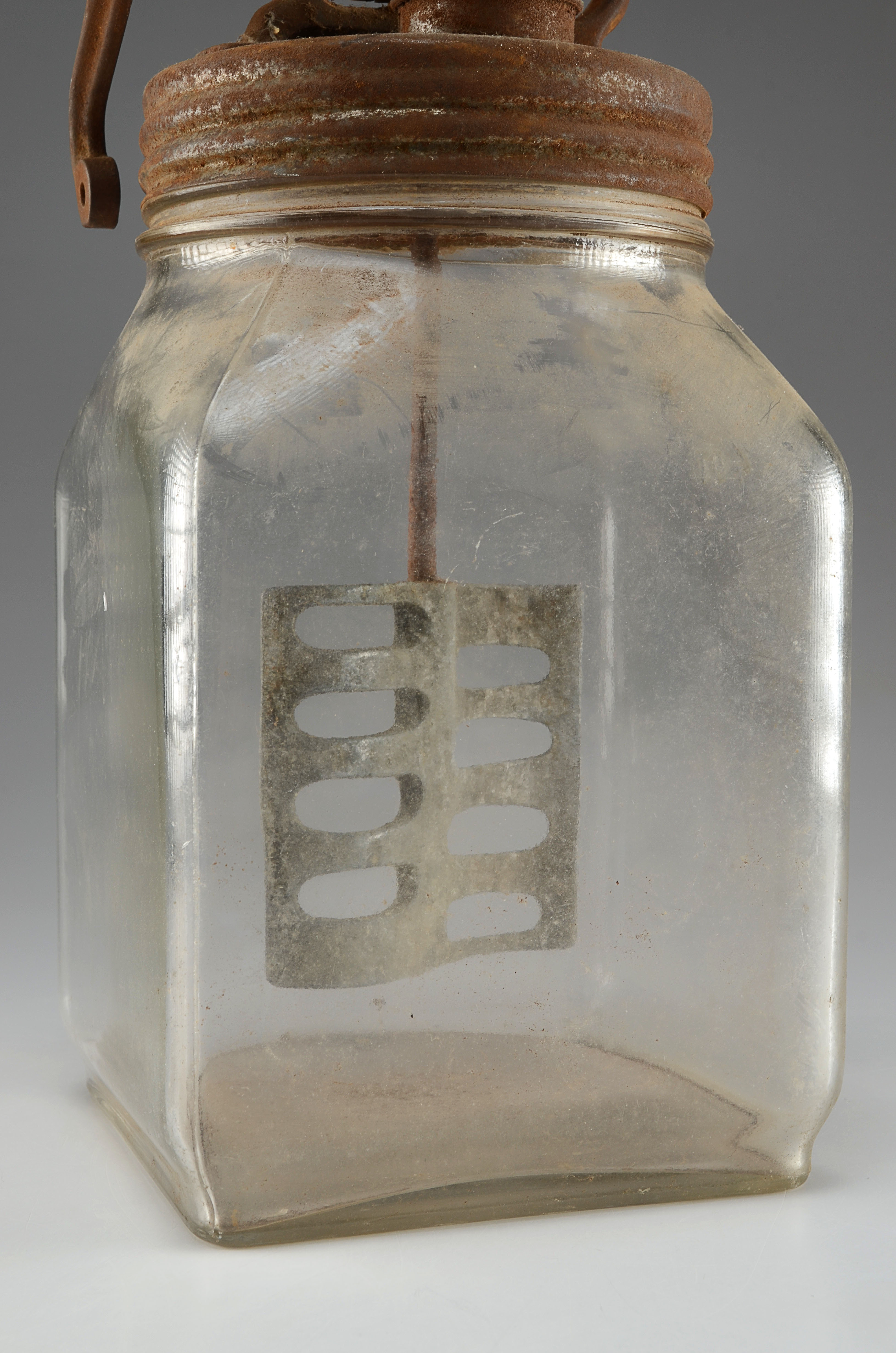 Antique 4 Quart Butter Churn with Metal Paddles EBTH