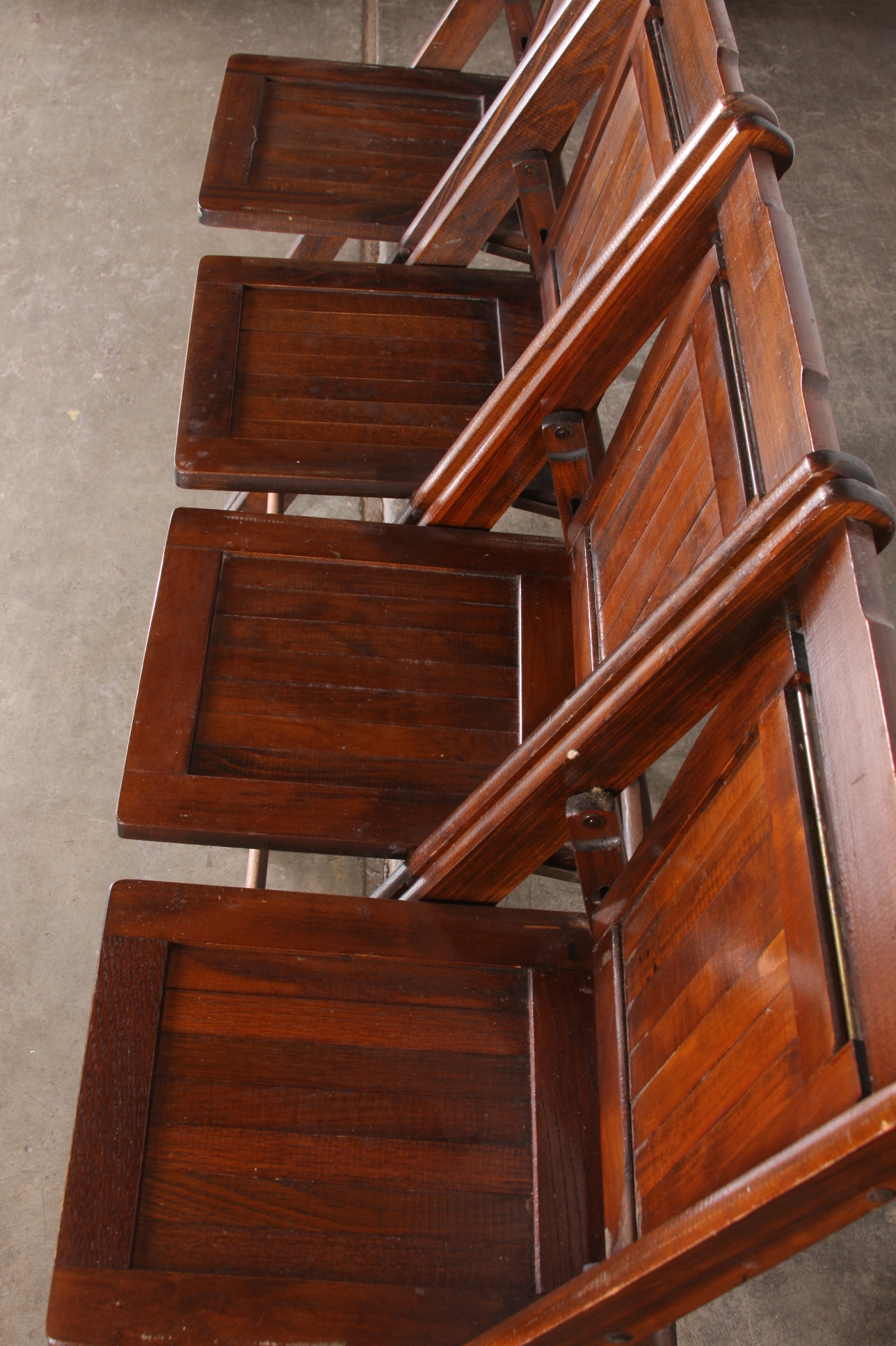 Vintage Wood Slat Folding Chairs (6) EBTH