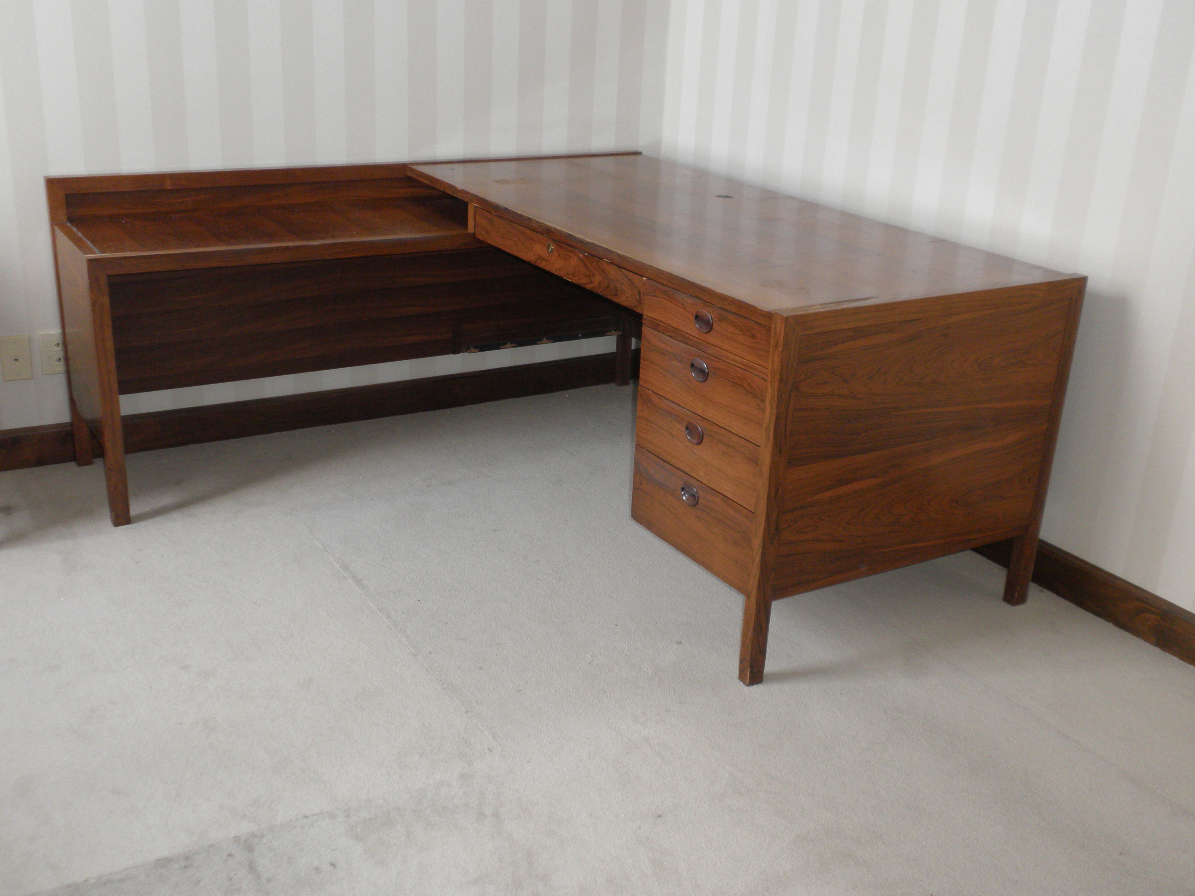 Vintage Oak L Shaped Desk Ebth