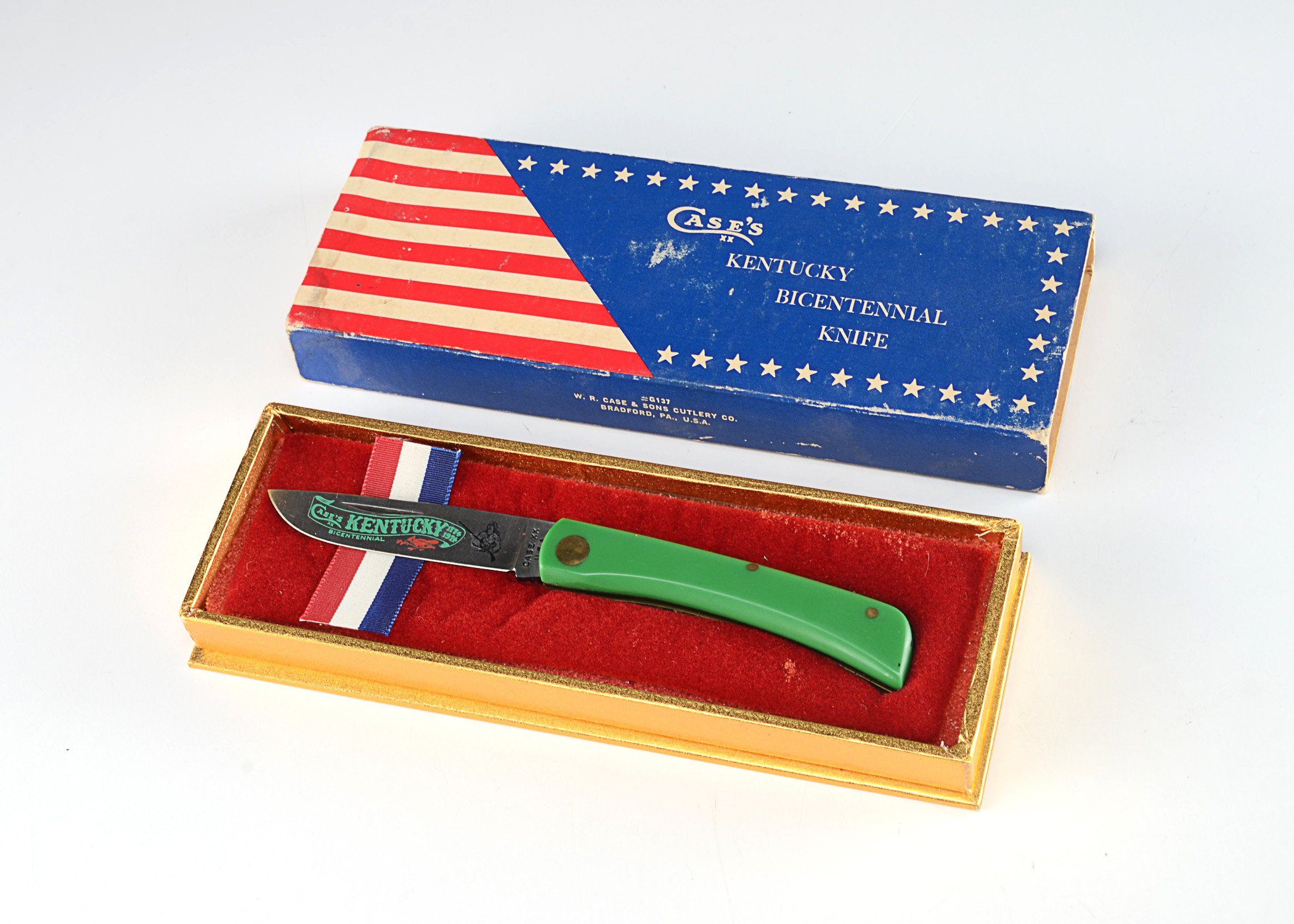 1975 Case XX Kentucky Bicentennial model pocket knife with green