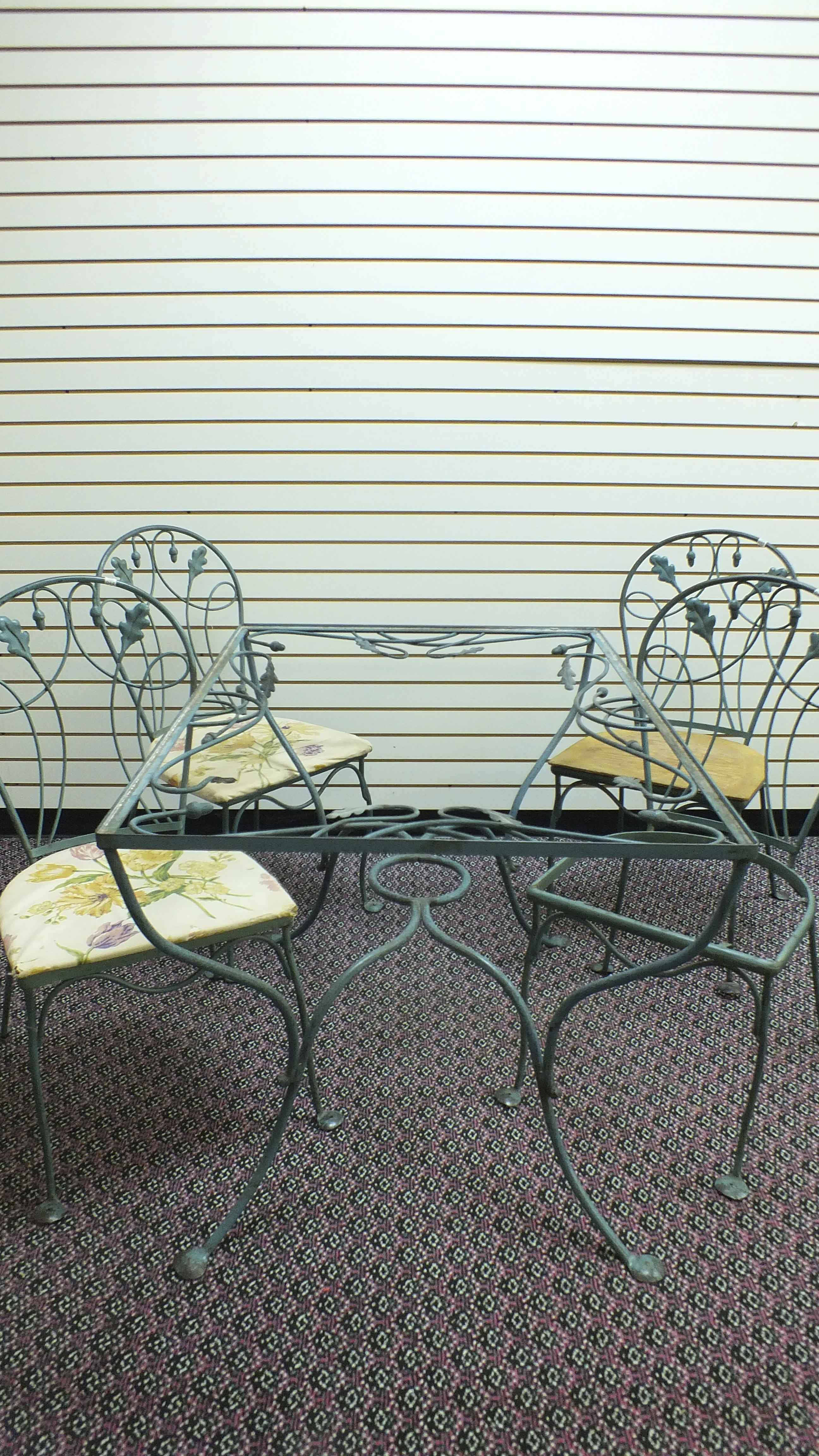 Wrought Iron Patio Table and Chairs EBTH