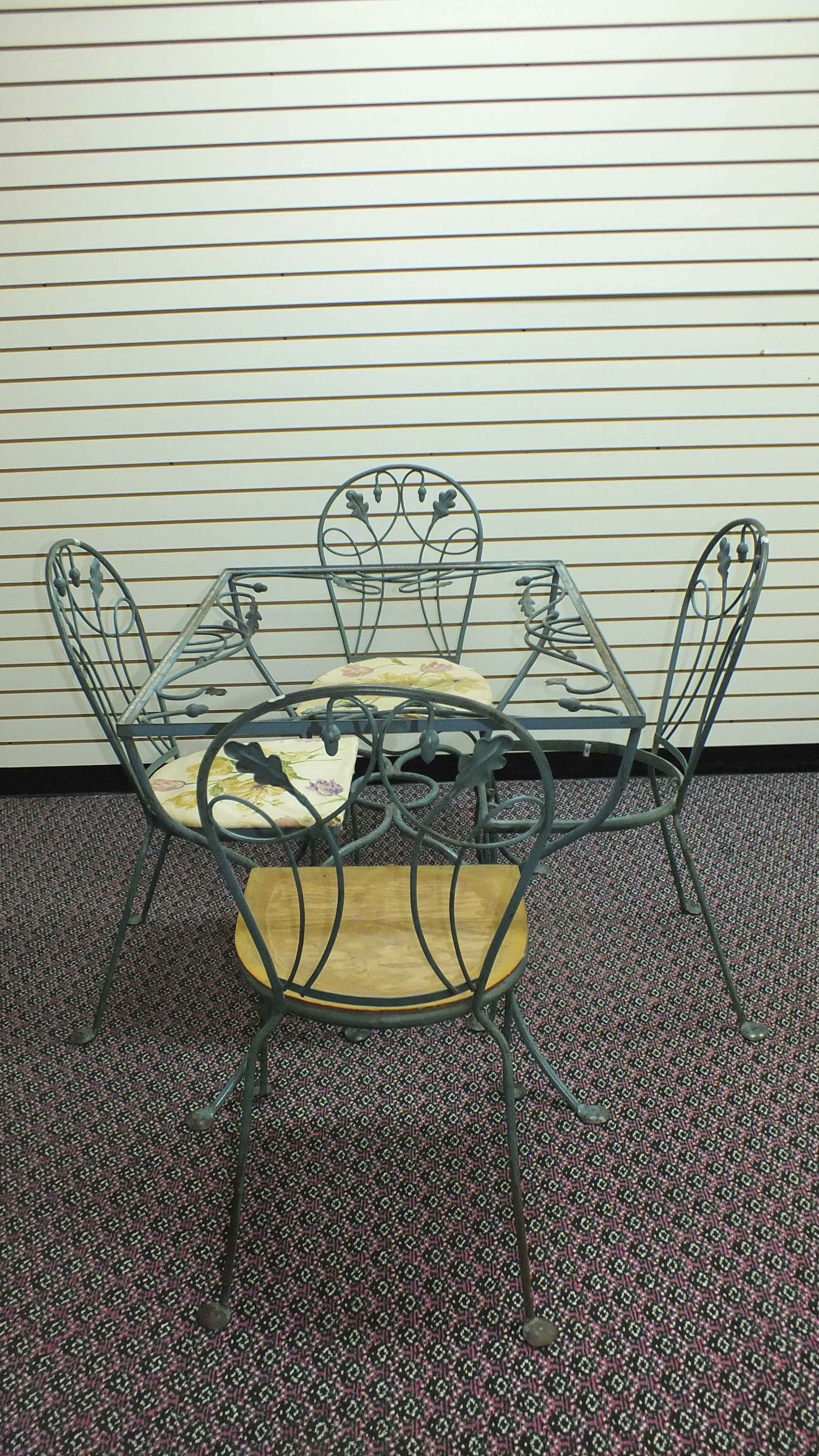 Wrought Iron Patio Table and Chairs | EBTH