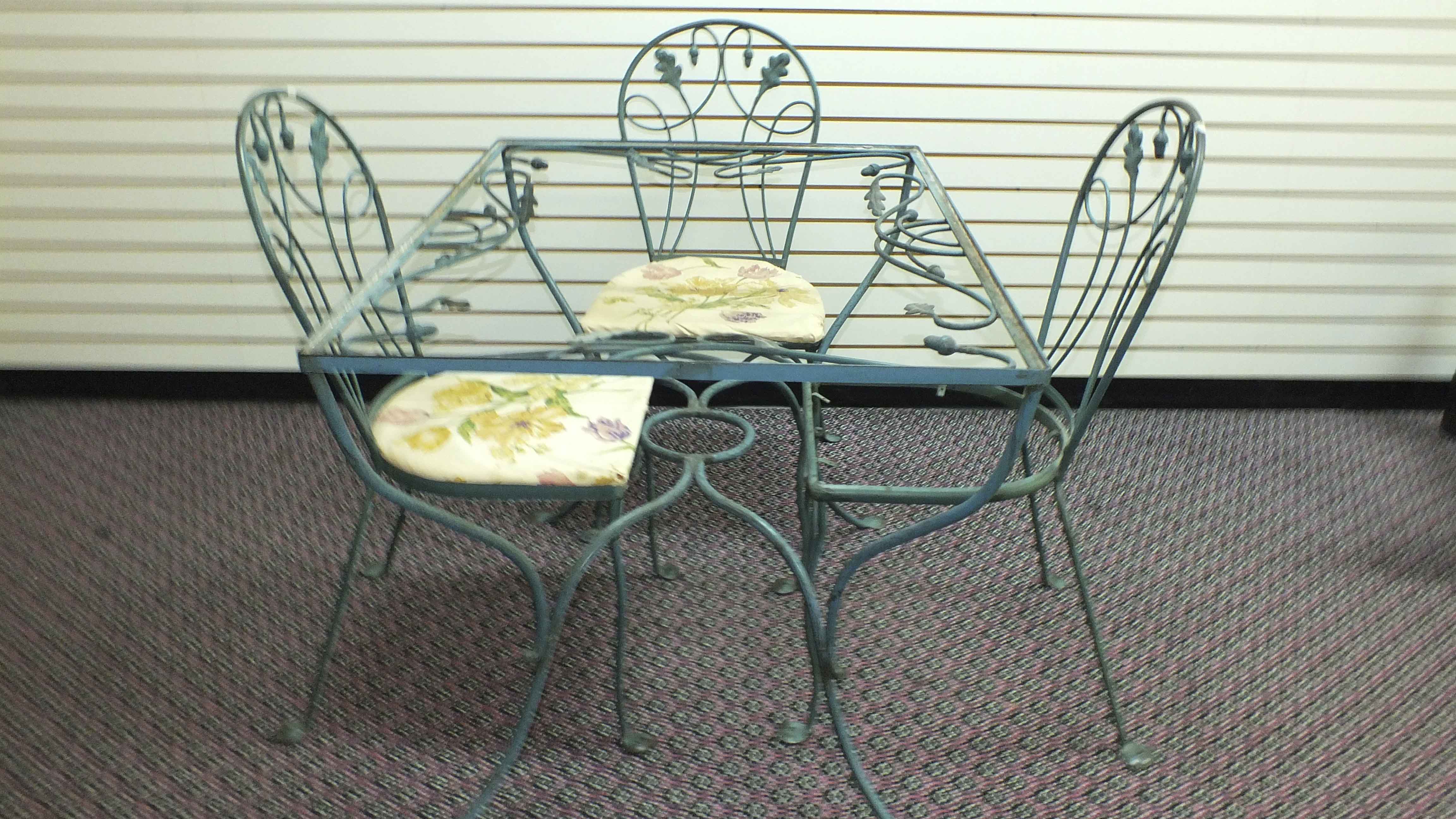 Wrought Iron Patio Table and Chairs | EBTH