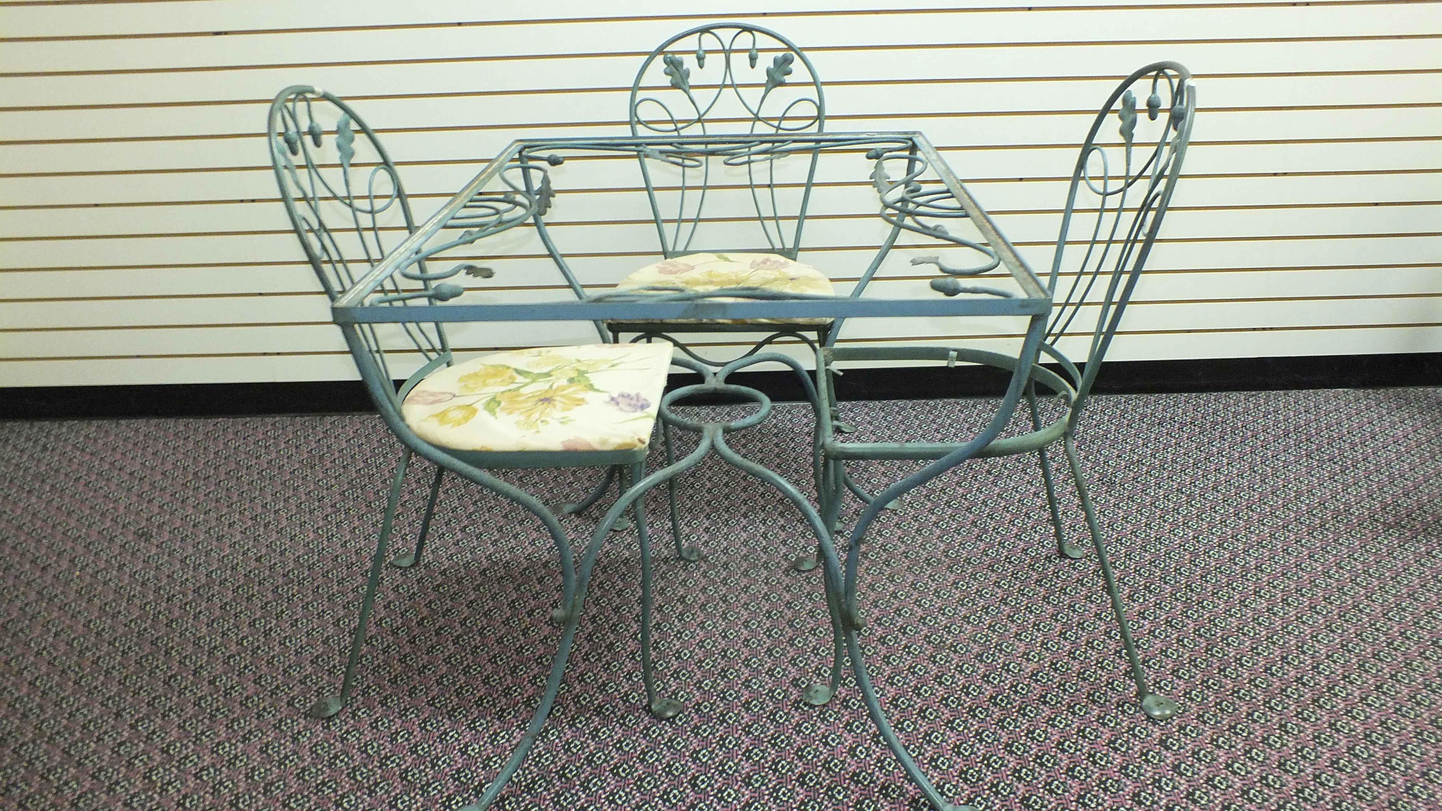 Wrought Iron Patio Table and Chairs | EBTH