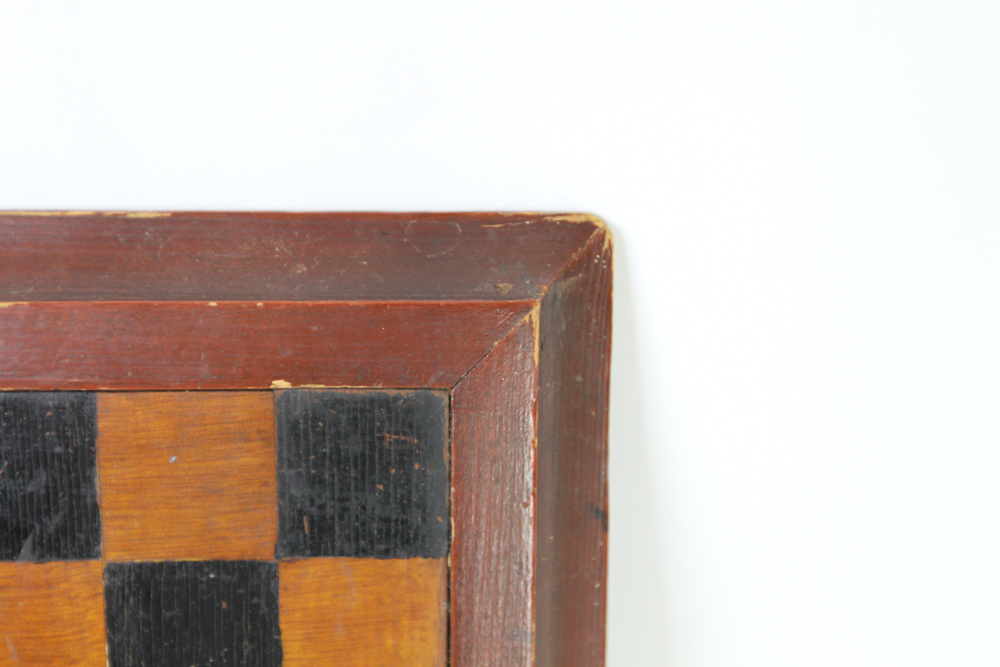 1800's Wood Inlay Chess Game Board EBTH