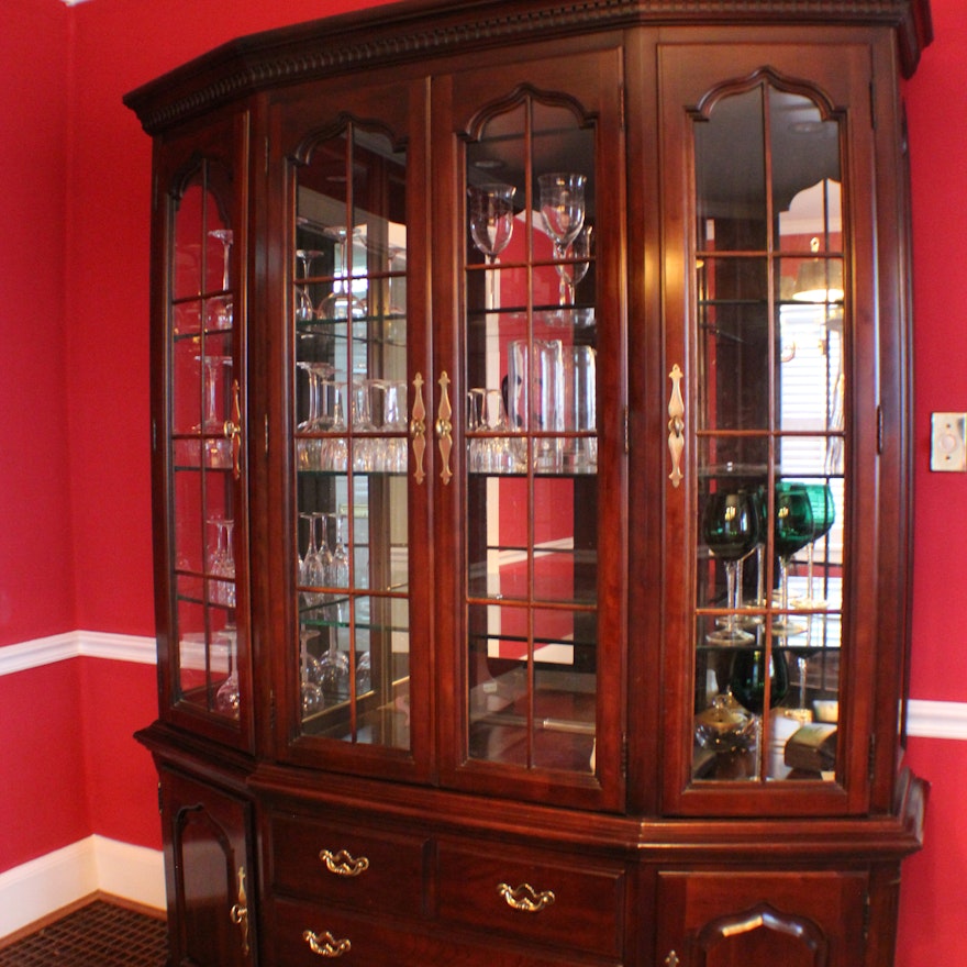 Thomasville Cherry Hutch China Cabinet Ebth