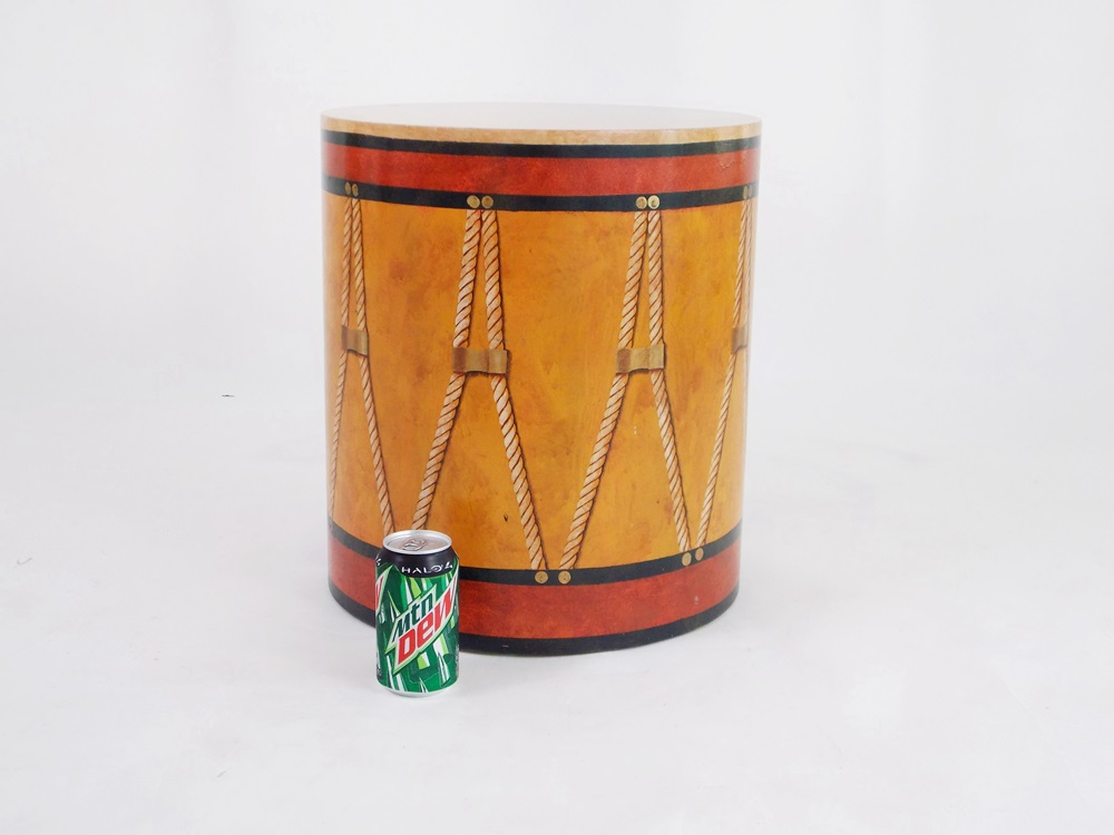 Fun Hand Painted Drum Side Table EBTH