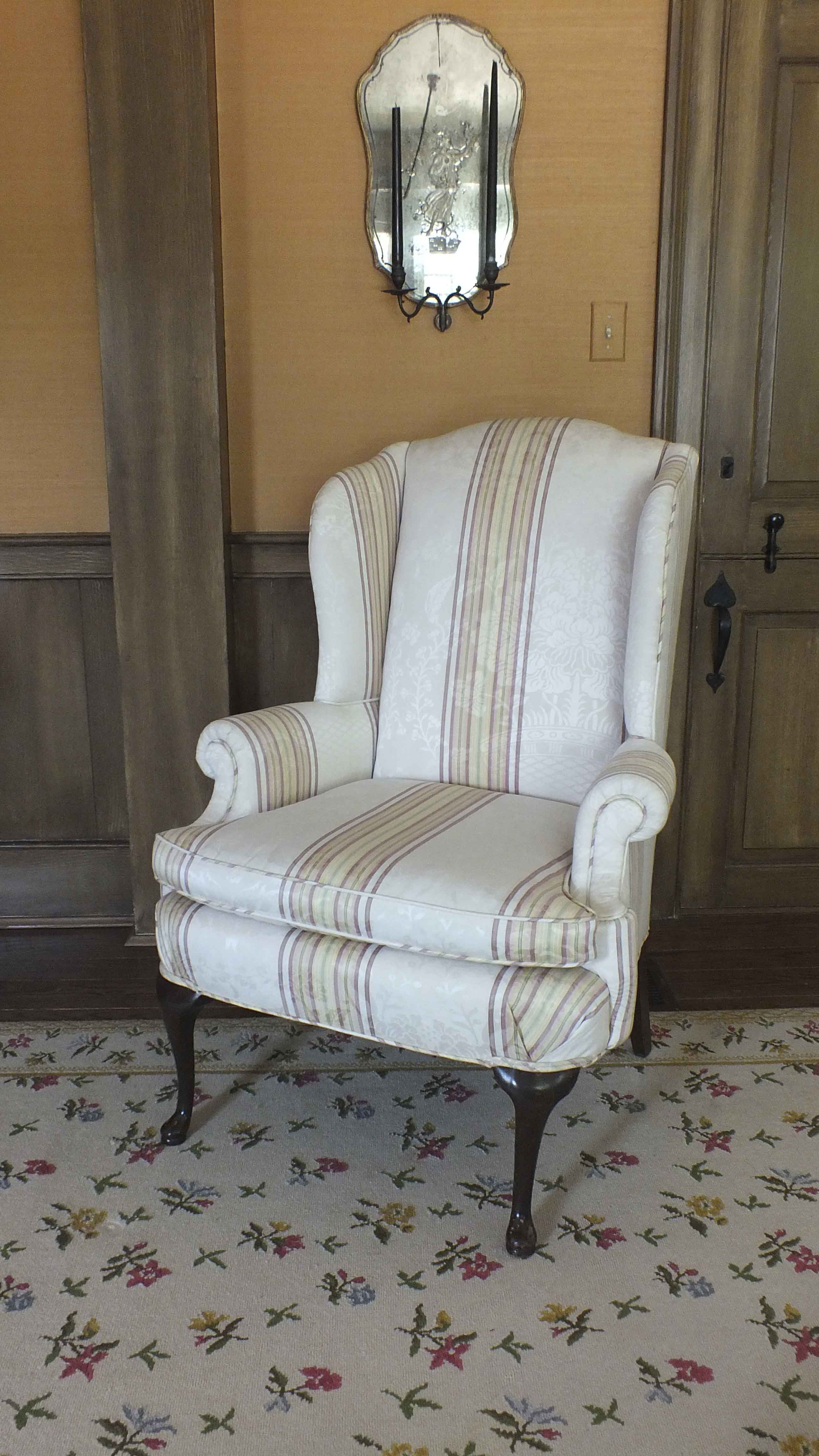 Queen Anne Wing Back Chair EBTH