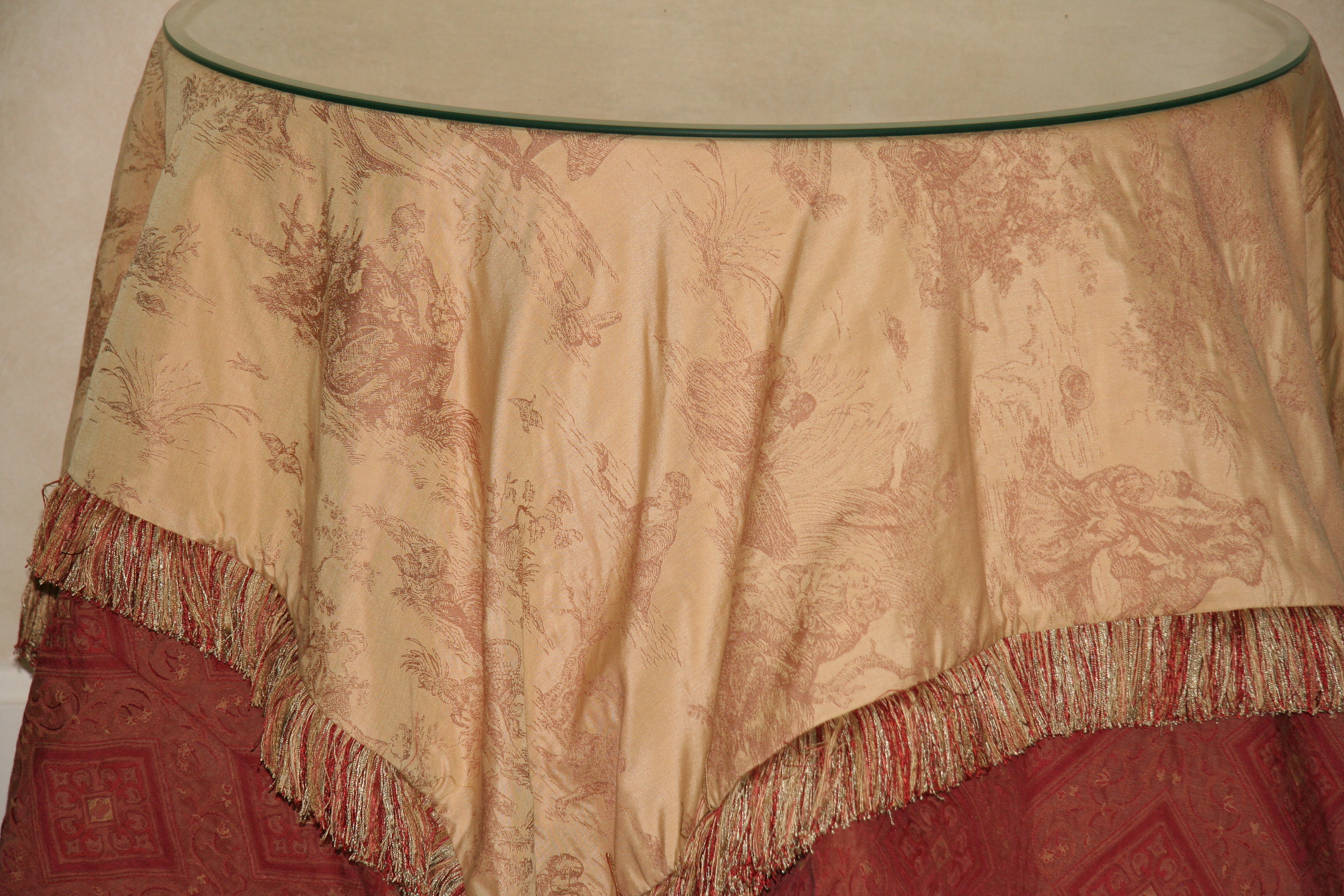 Skirted Table with Glass EBTH