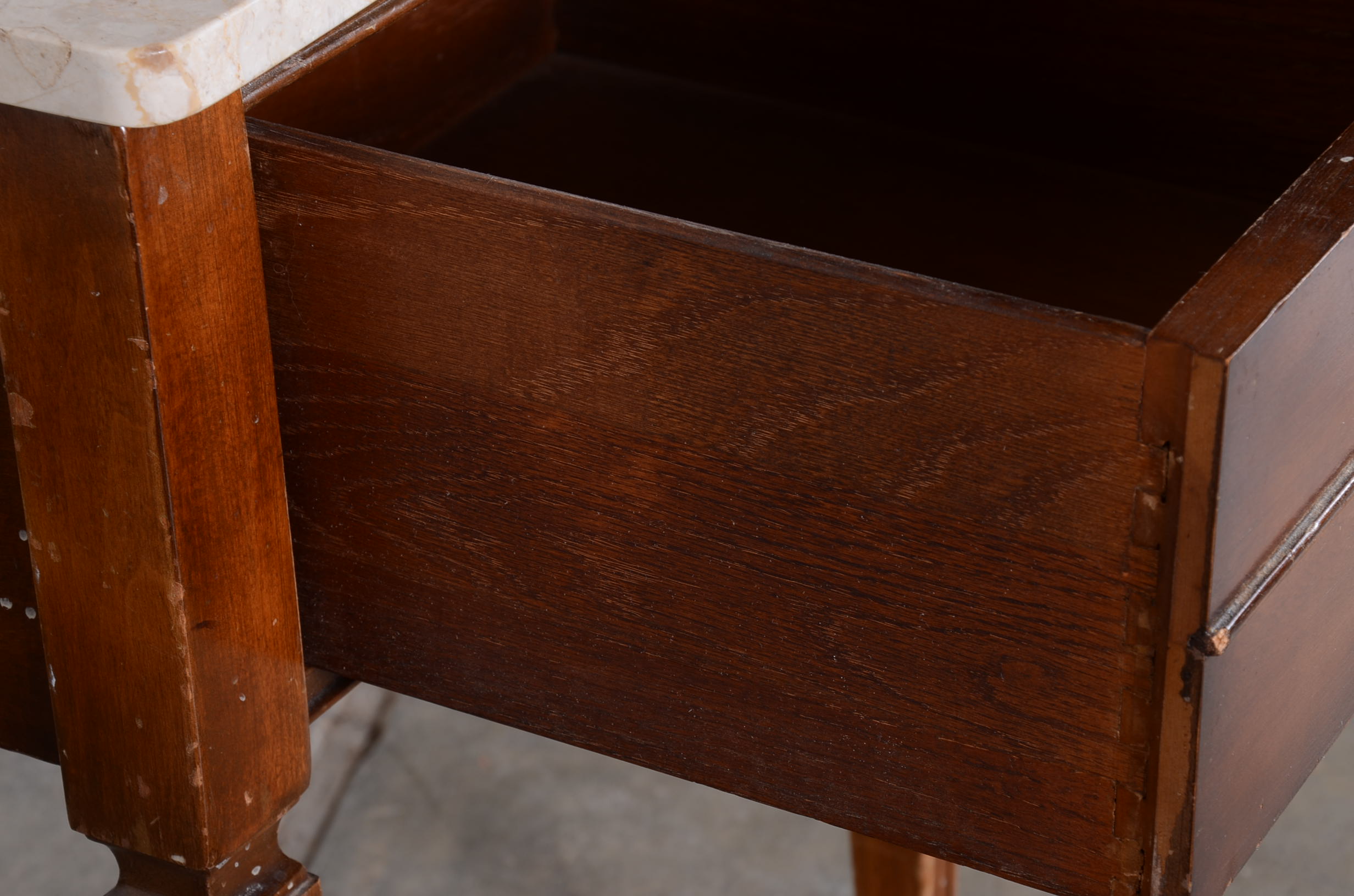 Federal style Side Table with Granite Top EBTH