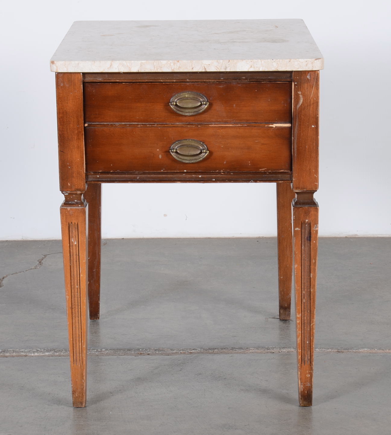 Federal style Side Table with Granite Top EBTH
