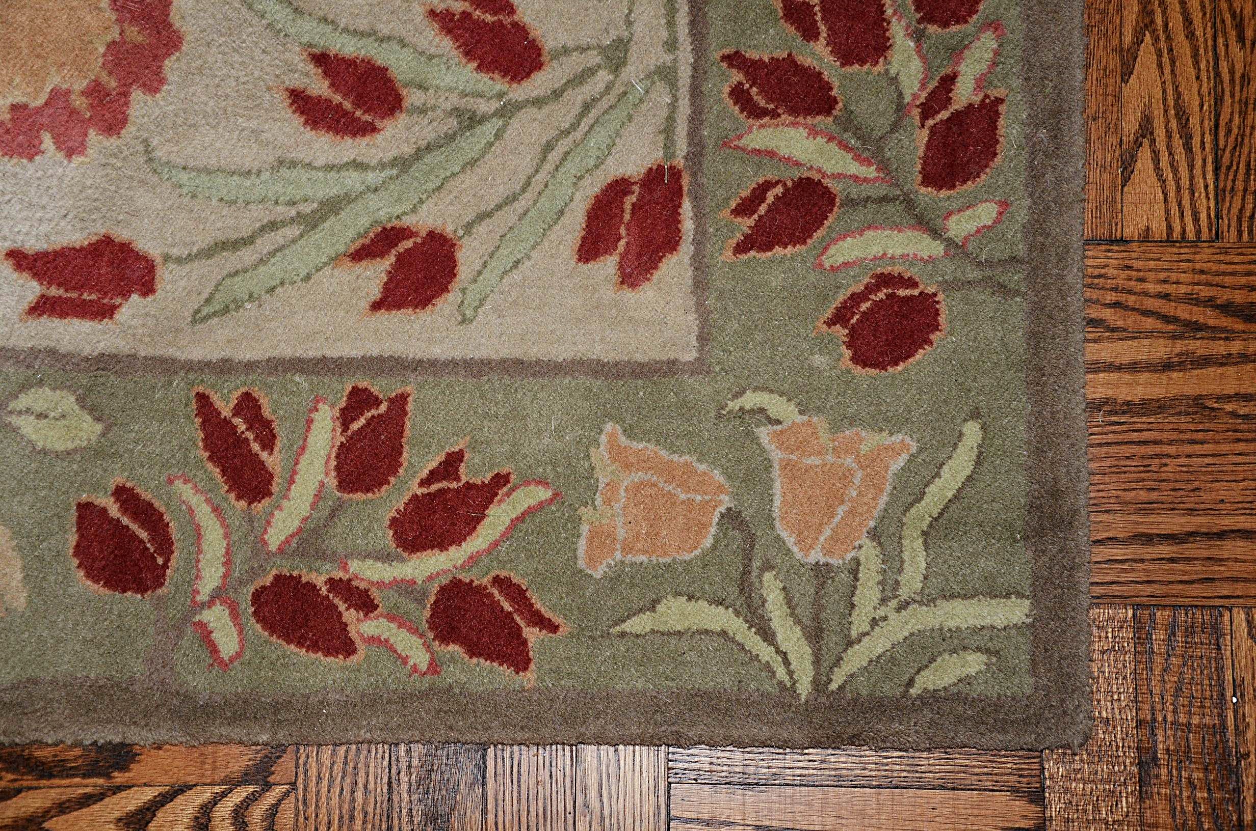 Pottery Barn Adeline Sage wool area rug. EBTH