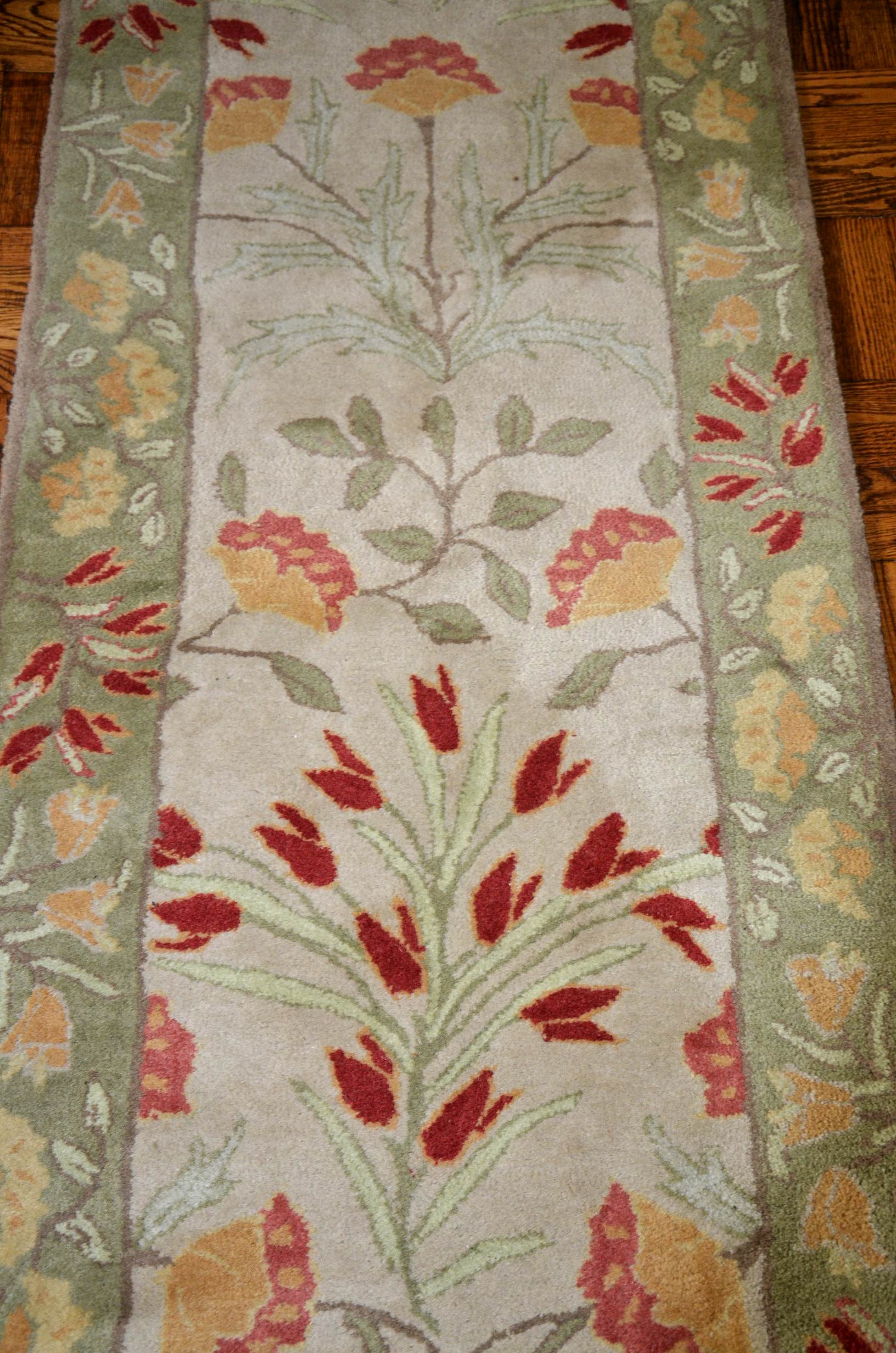 Pottery Barn Adeline Sage wool runner rug. EBTH