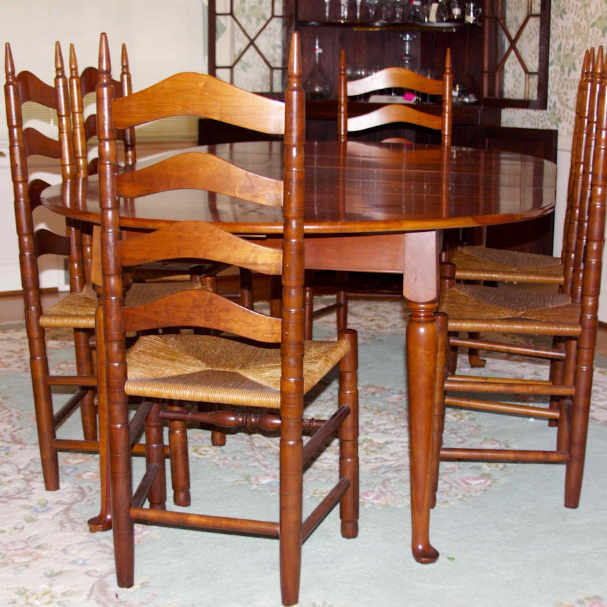 Henkel Harris Solid Cherry Dining Table And Chairs