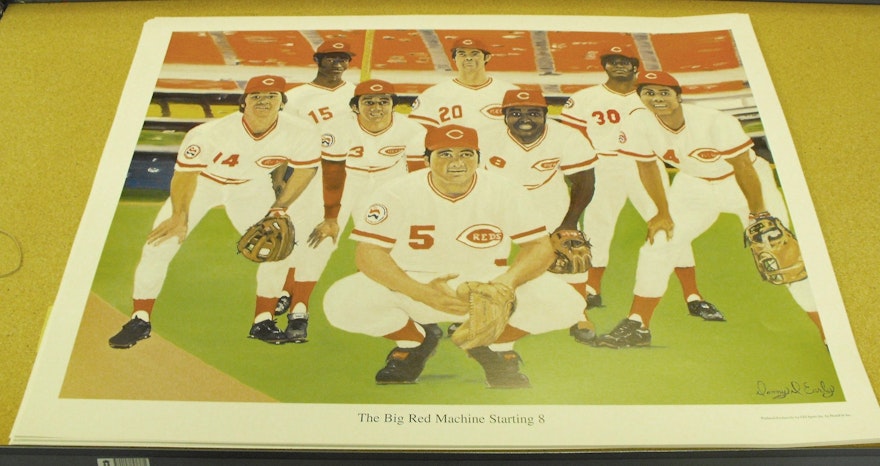 10) 1975/76 Cincinnati Reds Starting Eight Big Red Machine Print