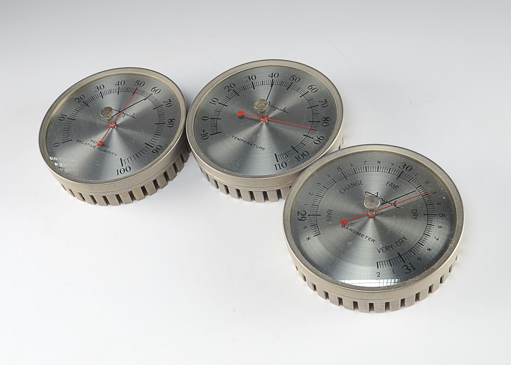 Set of (3) Airguide Barometer, Humidity and Temperature Dials EBTH