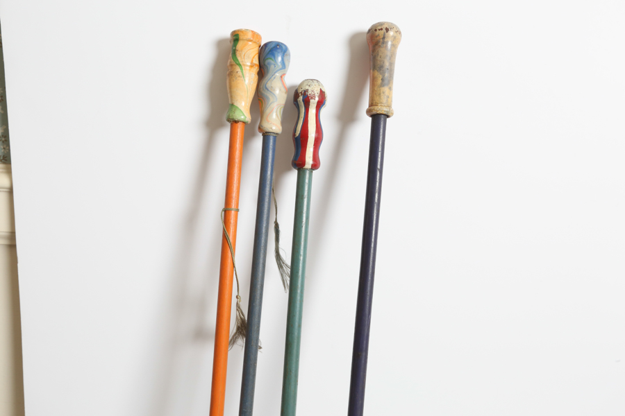 Group of 9 Vintage Wood Canes Carnival EBTH