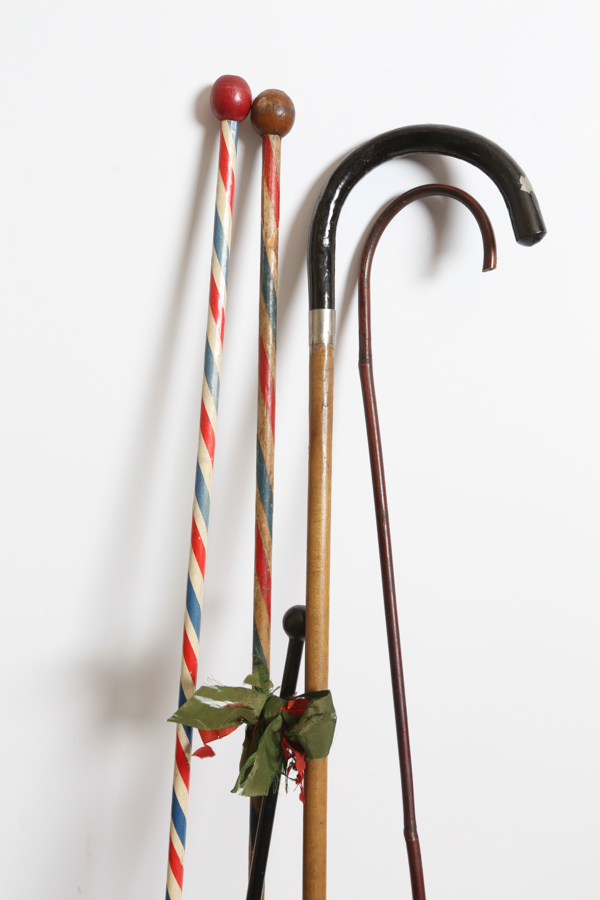 Group of 9 Vintage Wood Canes Carnival EBTH