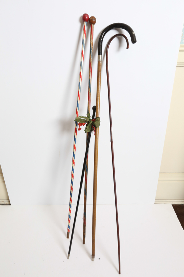 Group of 9 Vintage Wood Canes Carnival EBTH