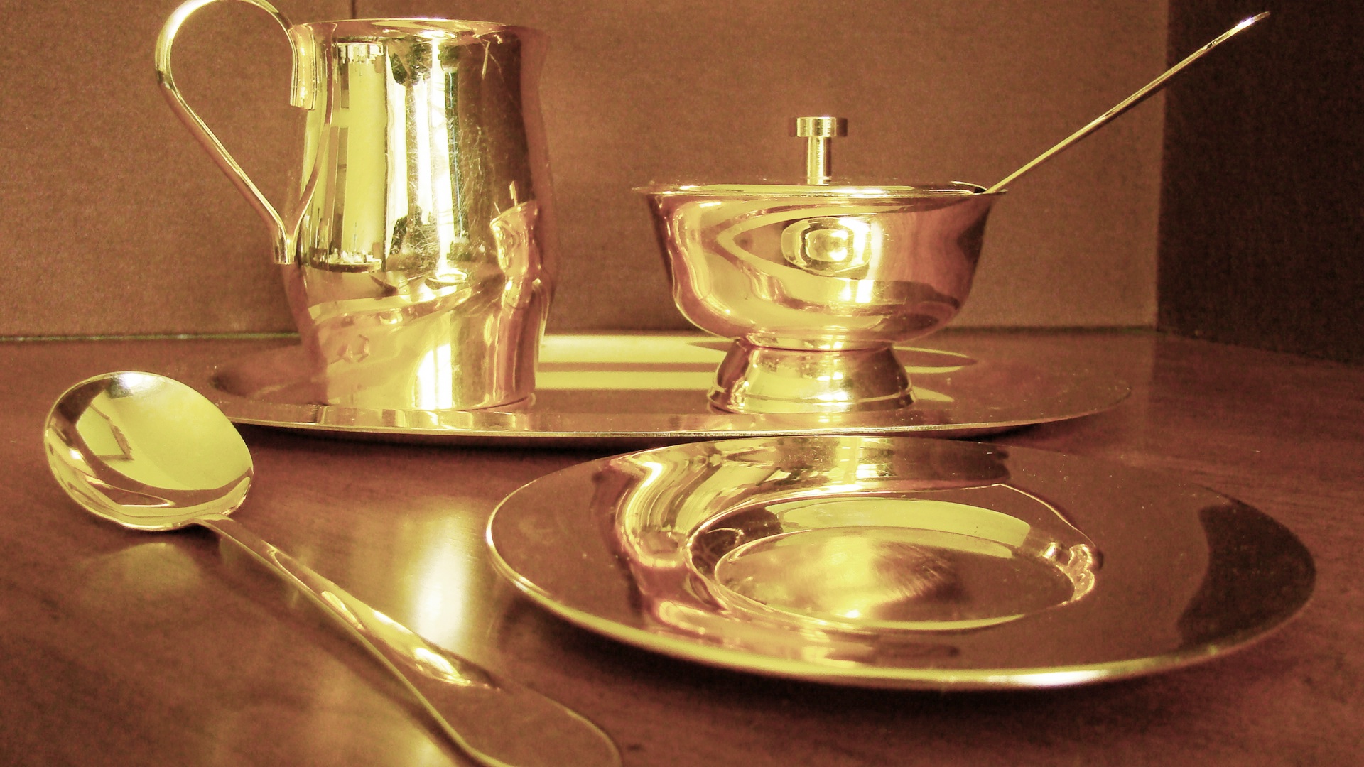 Vintage 24KGP Small Serving Set EBTH