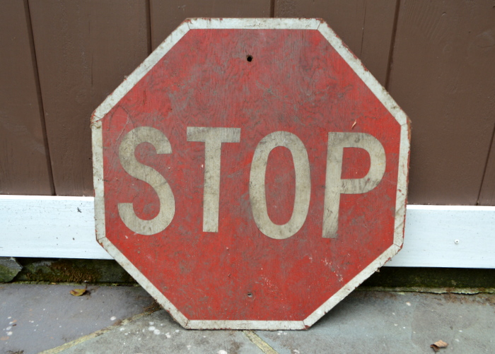 Vintage Wood Stop Sign EBTH