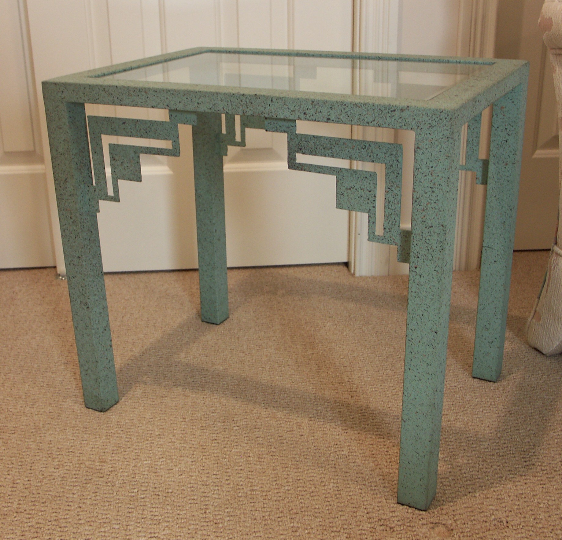 Southwest Glass Topped End Table EBTH