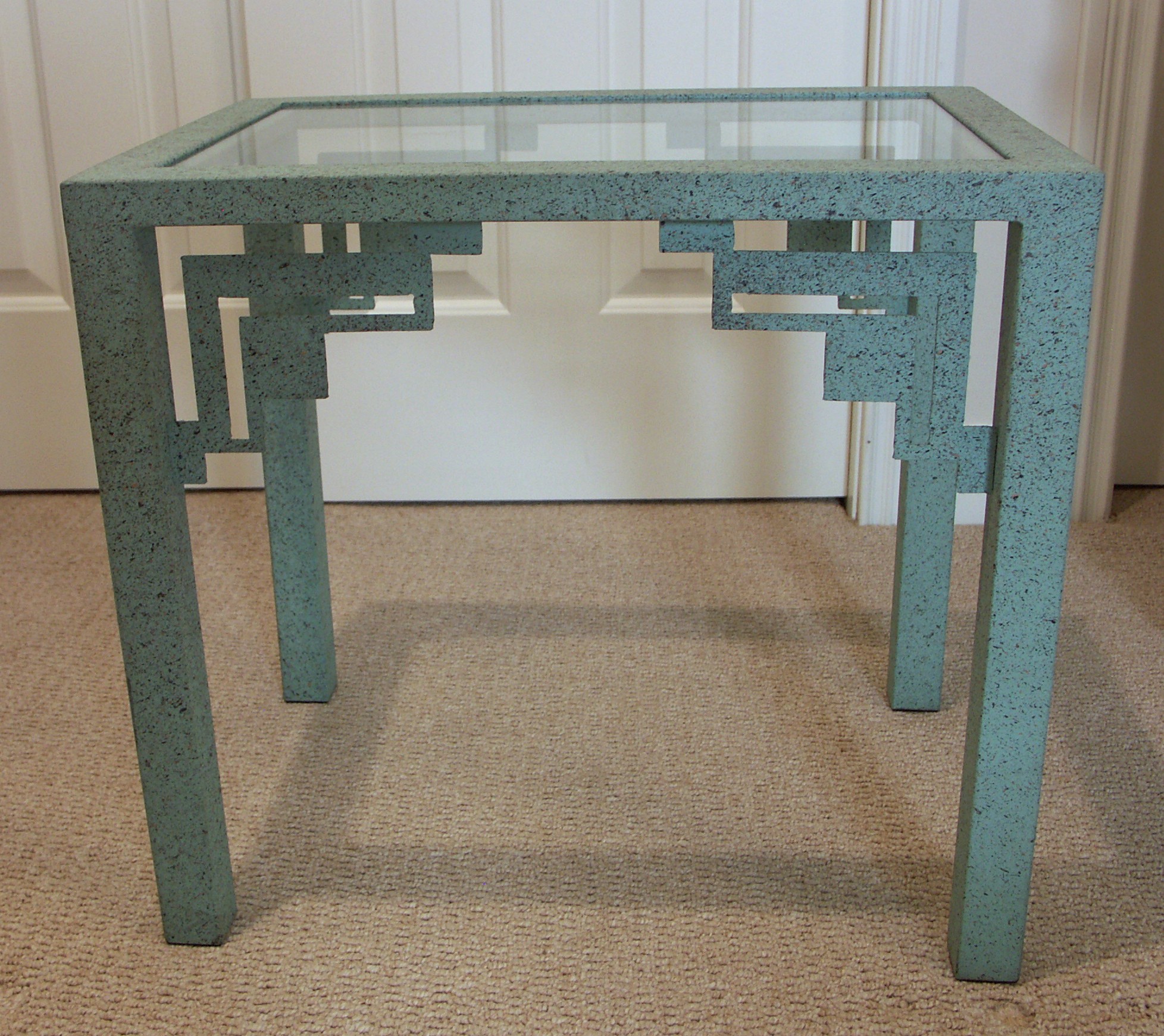 Southwest Glass Topped End Table EBTH