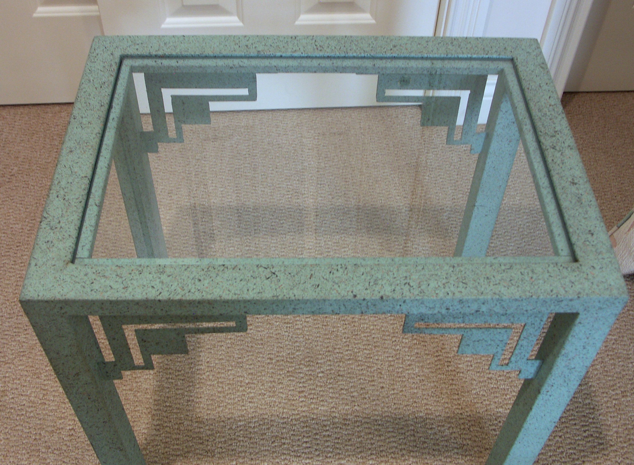 Southwest Glass Topped End Table EBTH