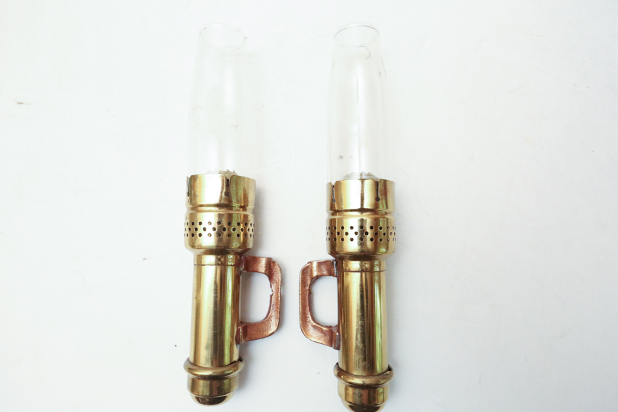Two Brass Railroad Car Oil Lamps EBTH