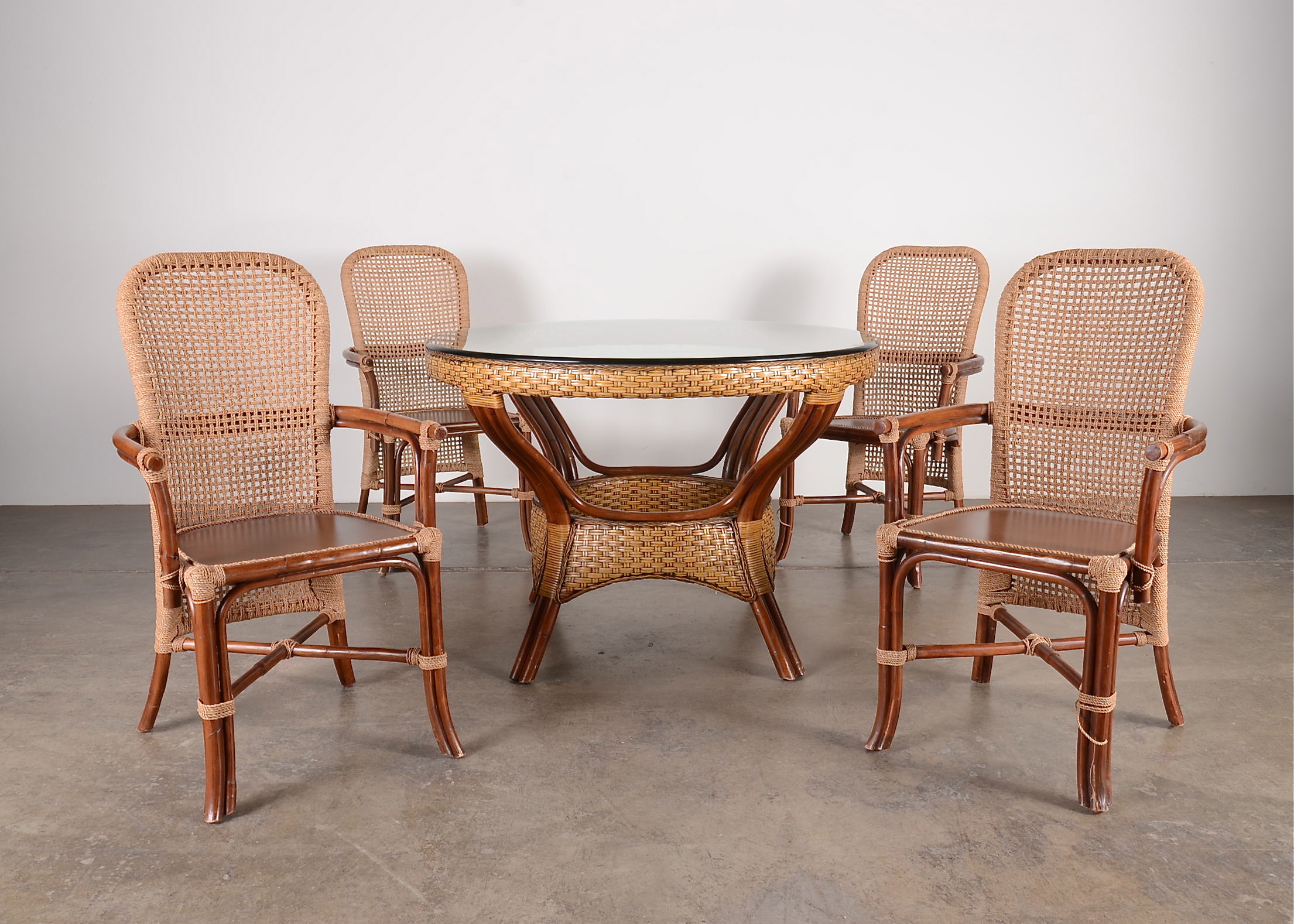 Natural Rattan Kitchen Table Set EBTH
