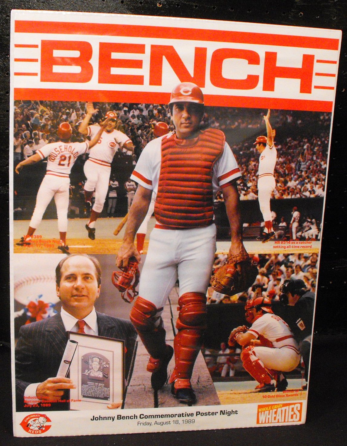 2 1989 Johnny Bench Commemorative Night Posters Shrink Wrapped Ebth